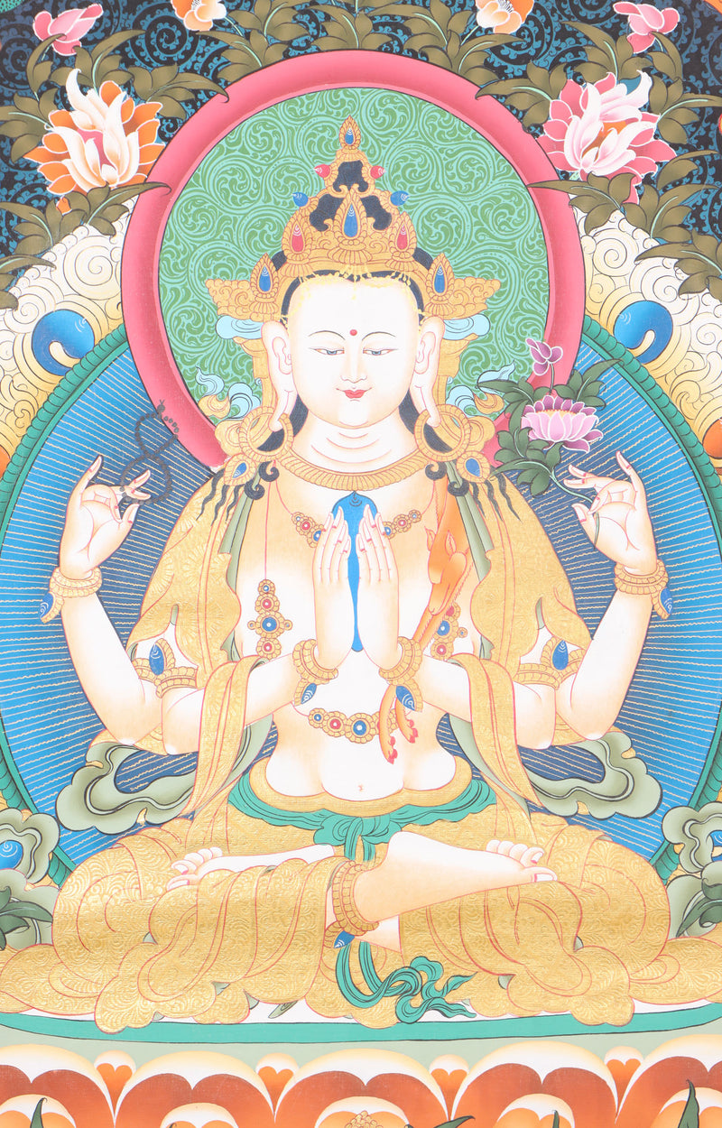 Chengresi Thangka for meditation.