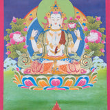Chengresi Thangka Painting for spiritual practices.