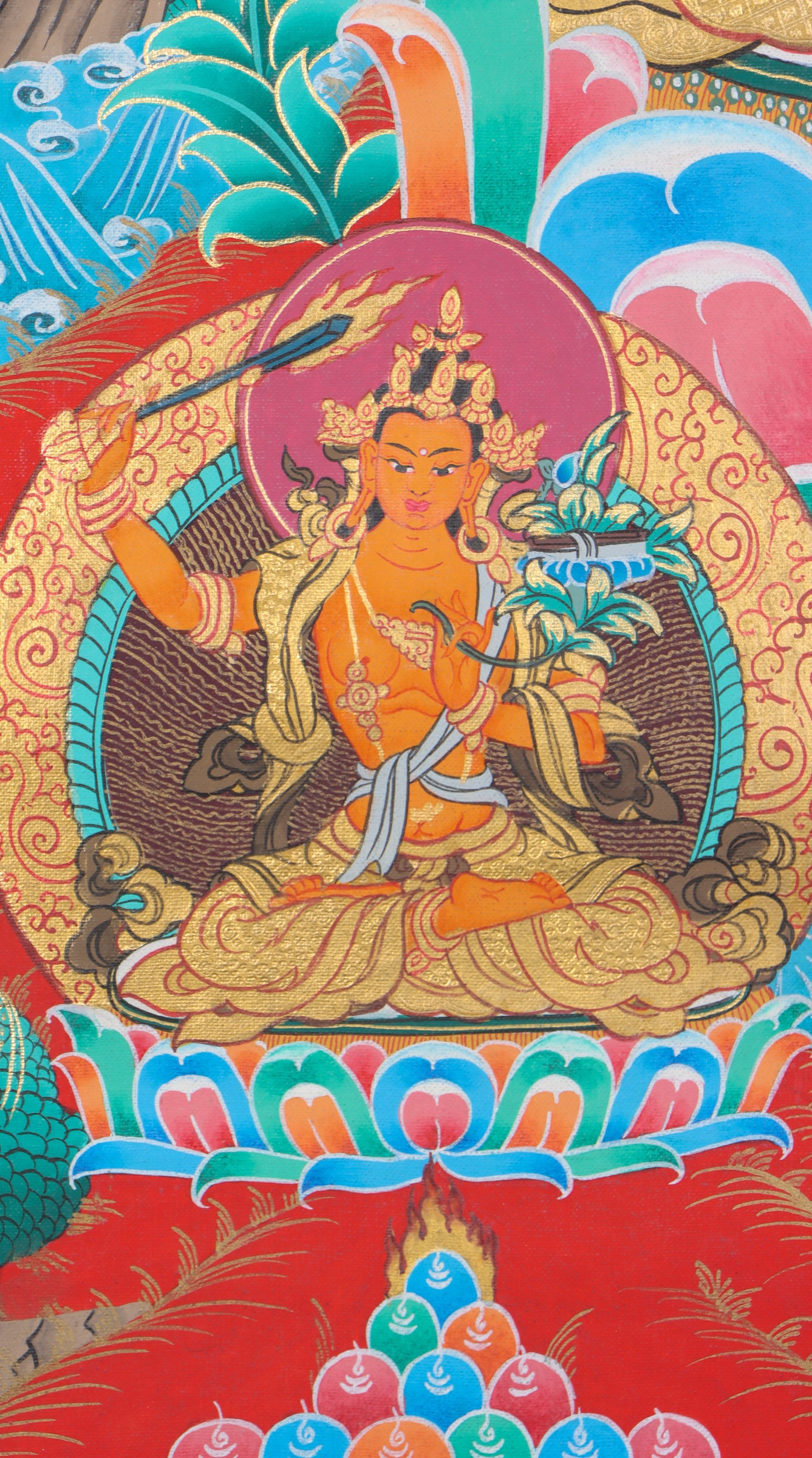 Chengresi Thangka Painting for meditation, prayer, and spiritual learning.