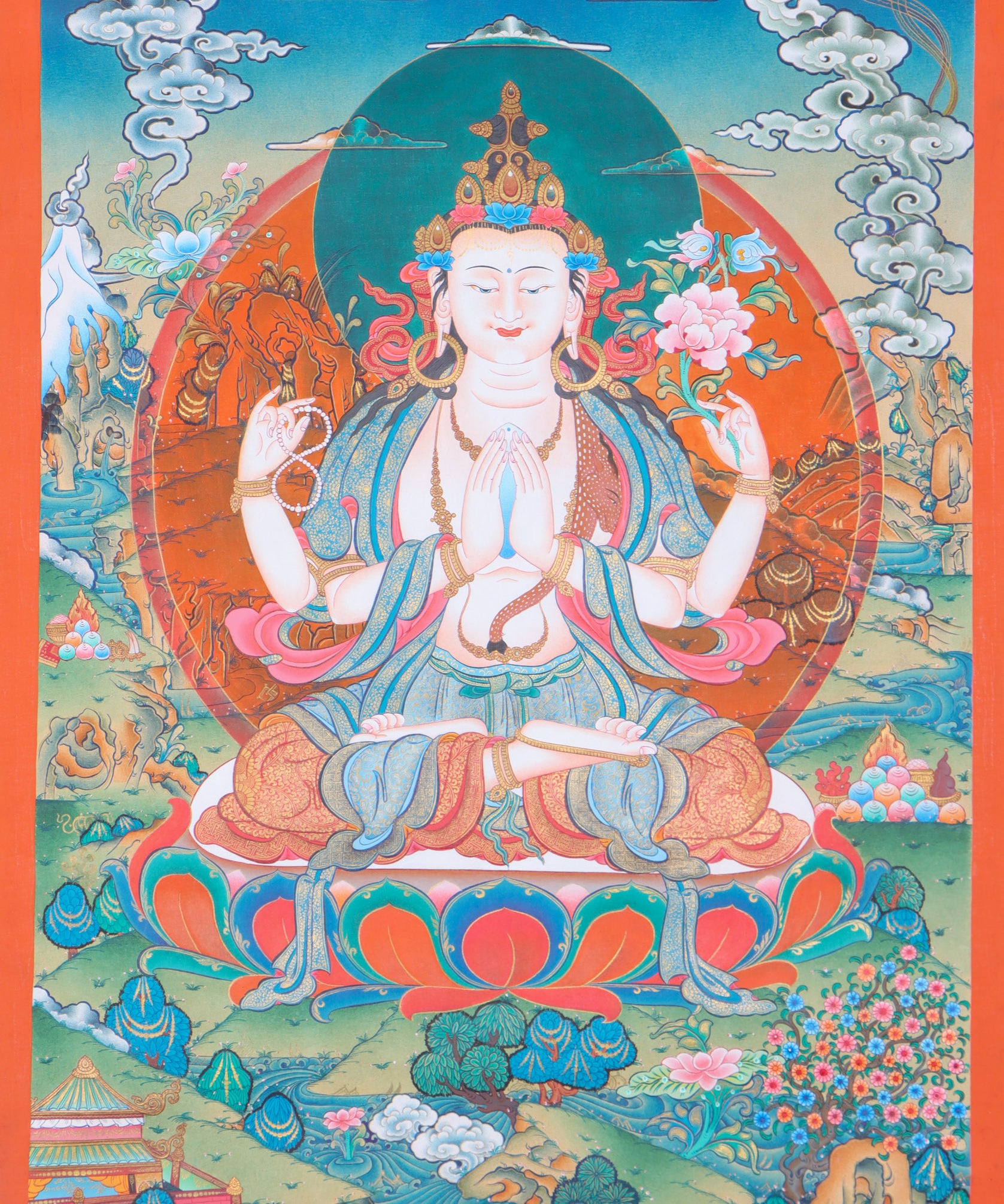 Chengresi Thangka Painting - Himalayas Shop