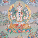 Chengresi Thangka Painting for prayer and meditation.