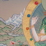 Chengresi Thangka Painting for prayer and meditation.
