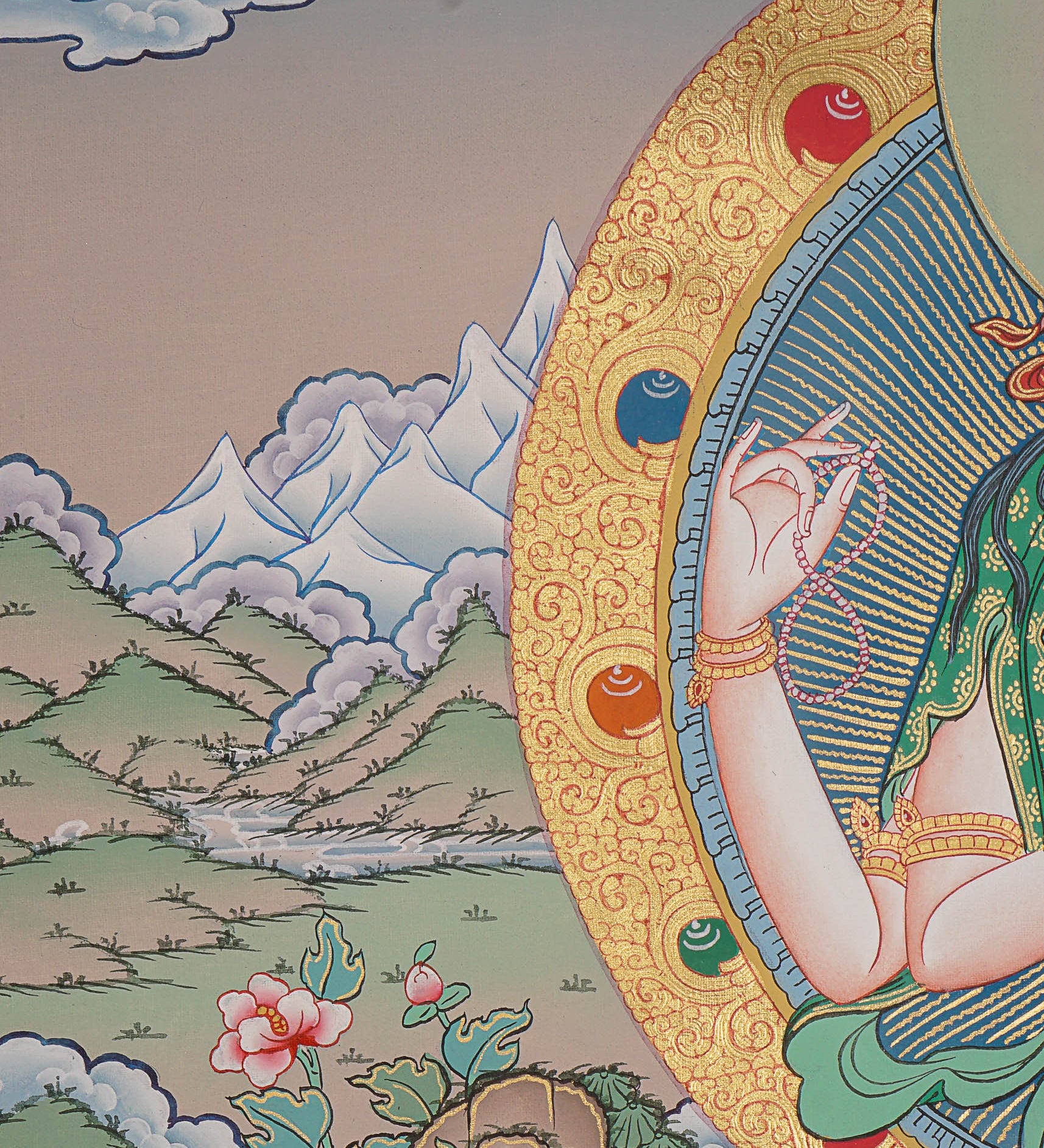 Chengresi Thangka Painting for prayer and meditation.