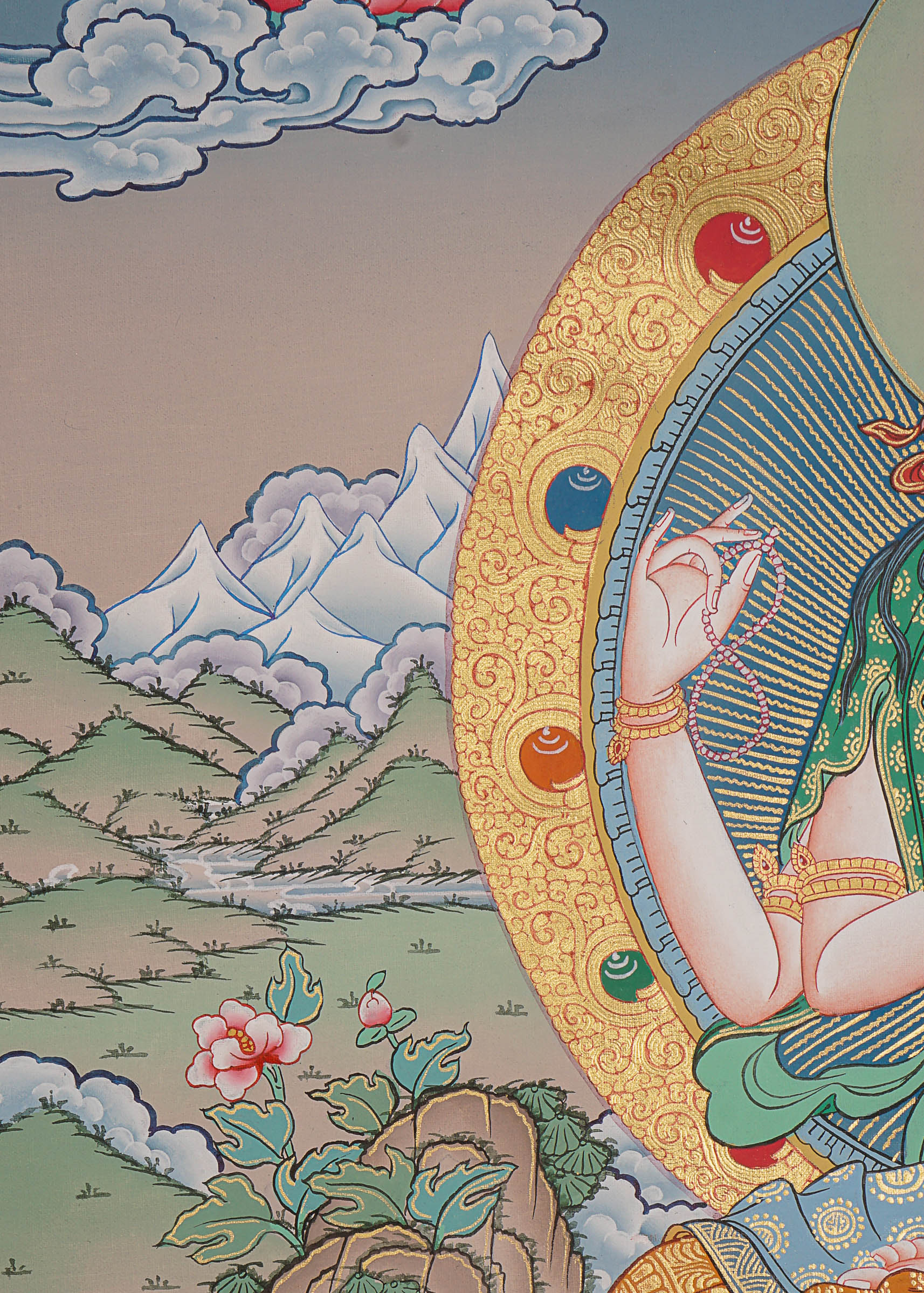 Chengresi Thangka Painting for prayer and meditation.
