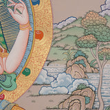 Chengresi Thangka Painting for prayer and meditation.