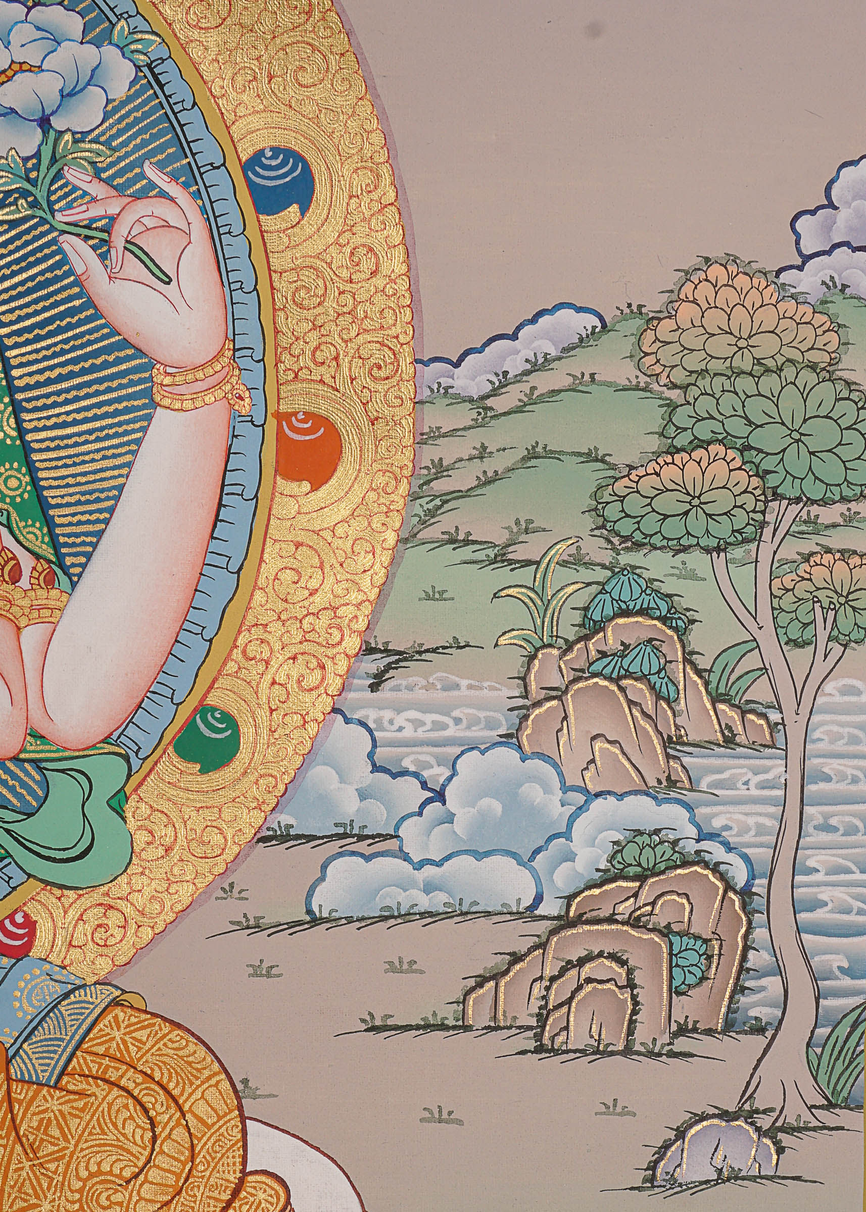 Chengresi Thangka Painting for prayer and meditation.