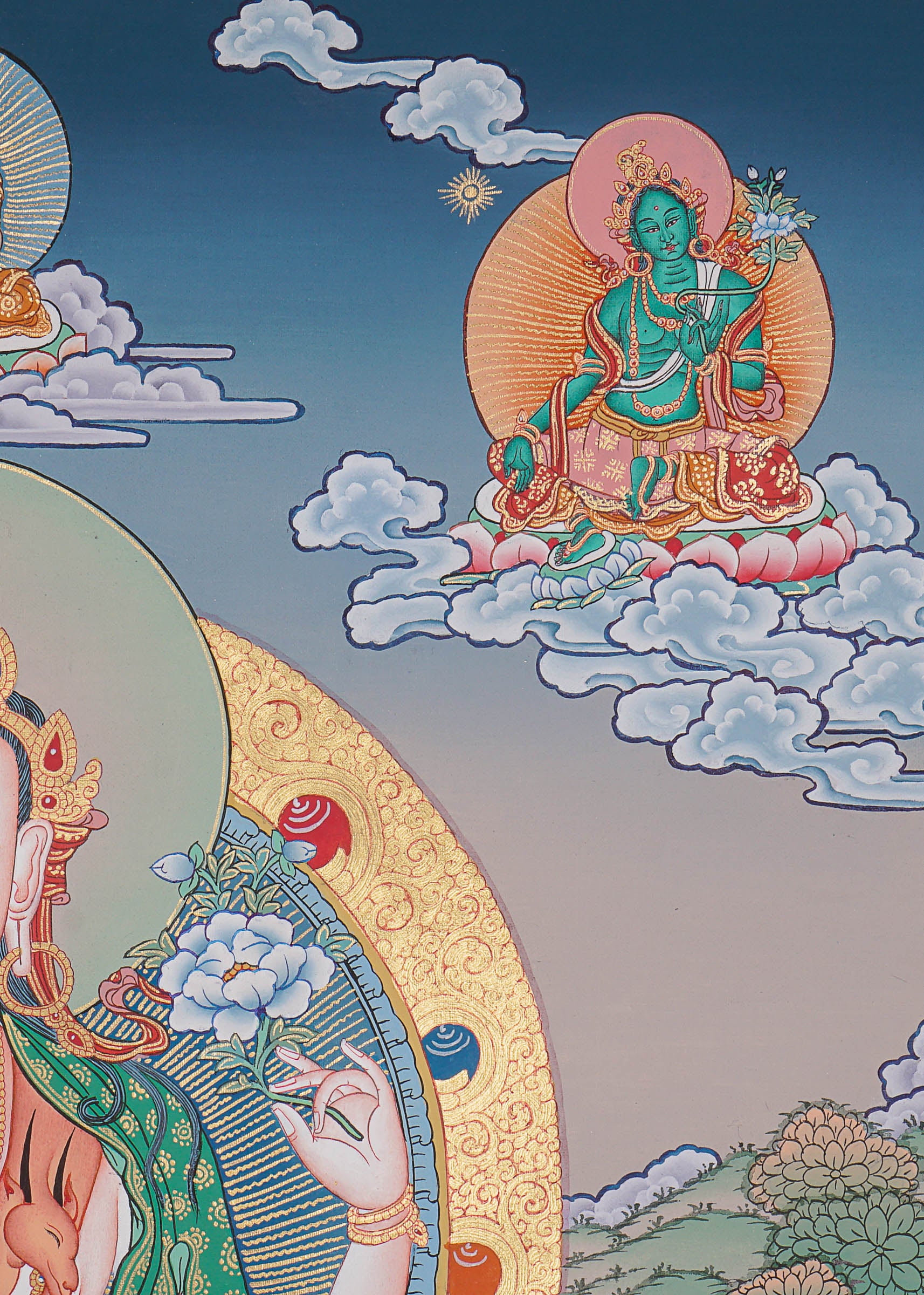 Chengresi Thangka Painting for prayer and meditation.