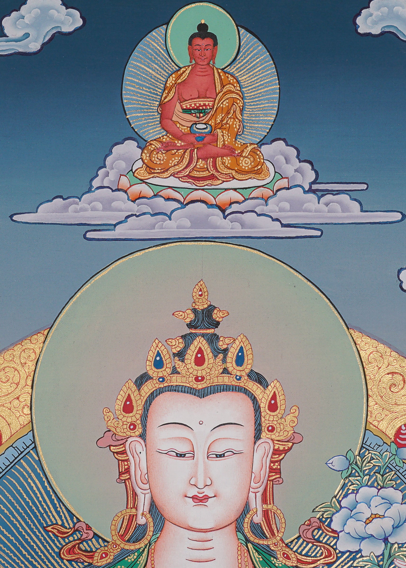 Chengresi Thangka Painting for prayer and meditation.