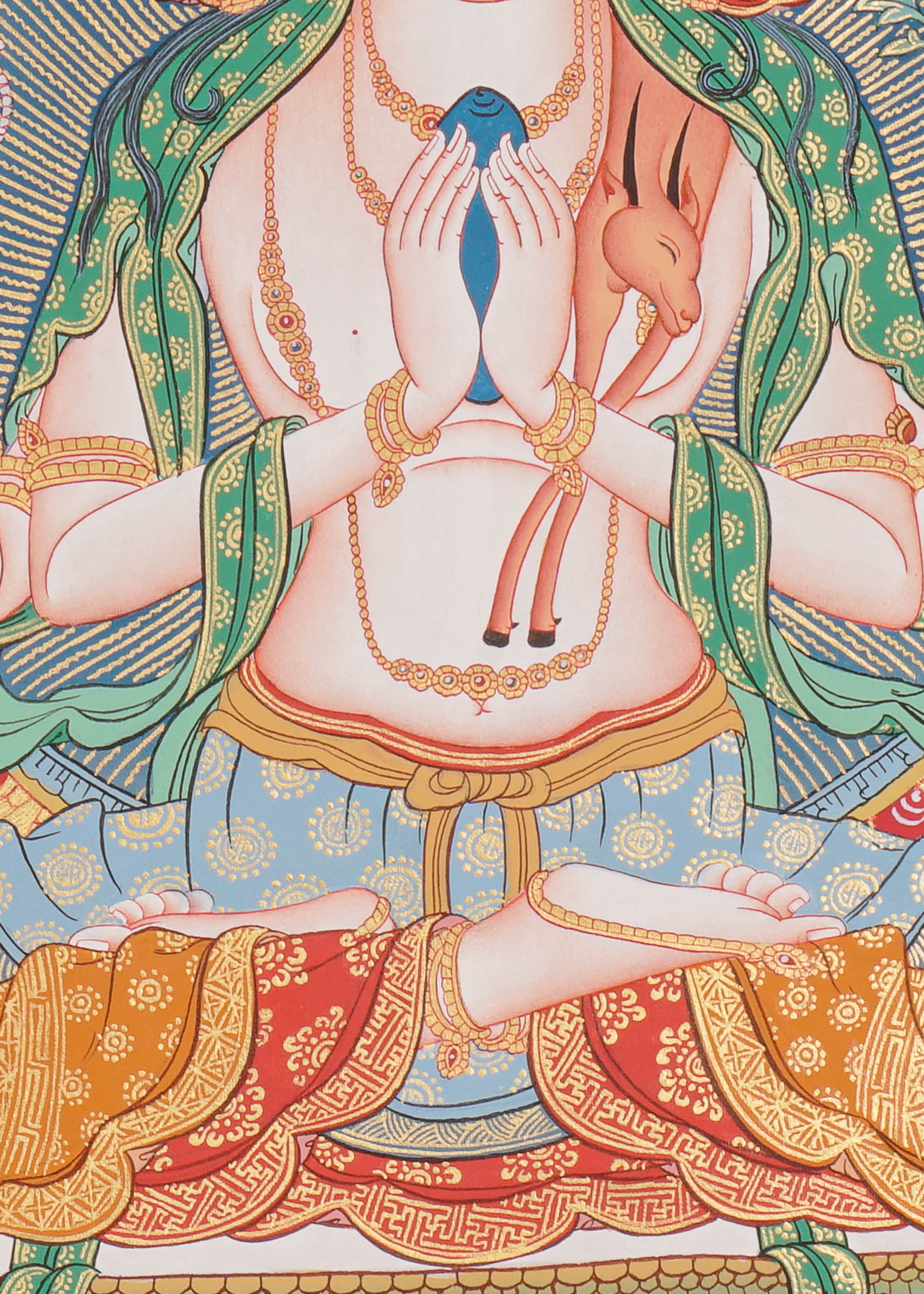 Chengresi Thangka Painting for prayer and meditation.