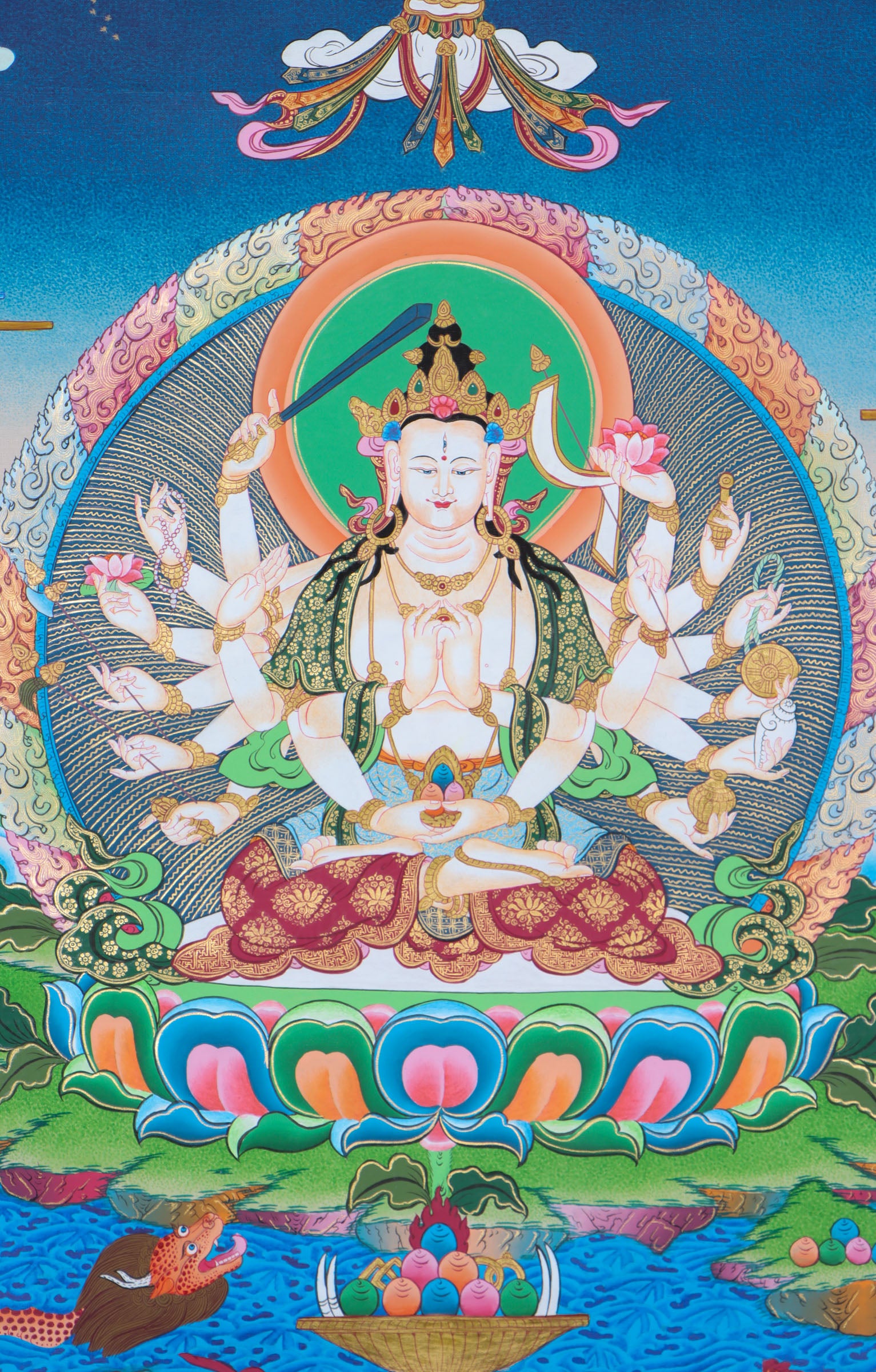 Chundi Thangka for wall decor and spirituality.