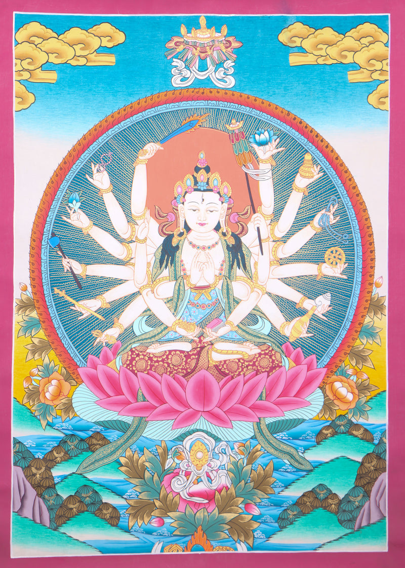 Chundi Thangka aids  practitioners on their spiritual path.