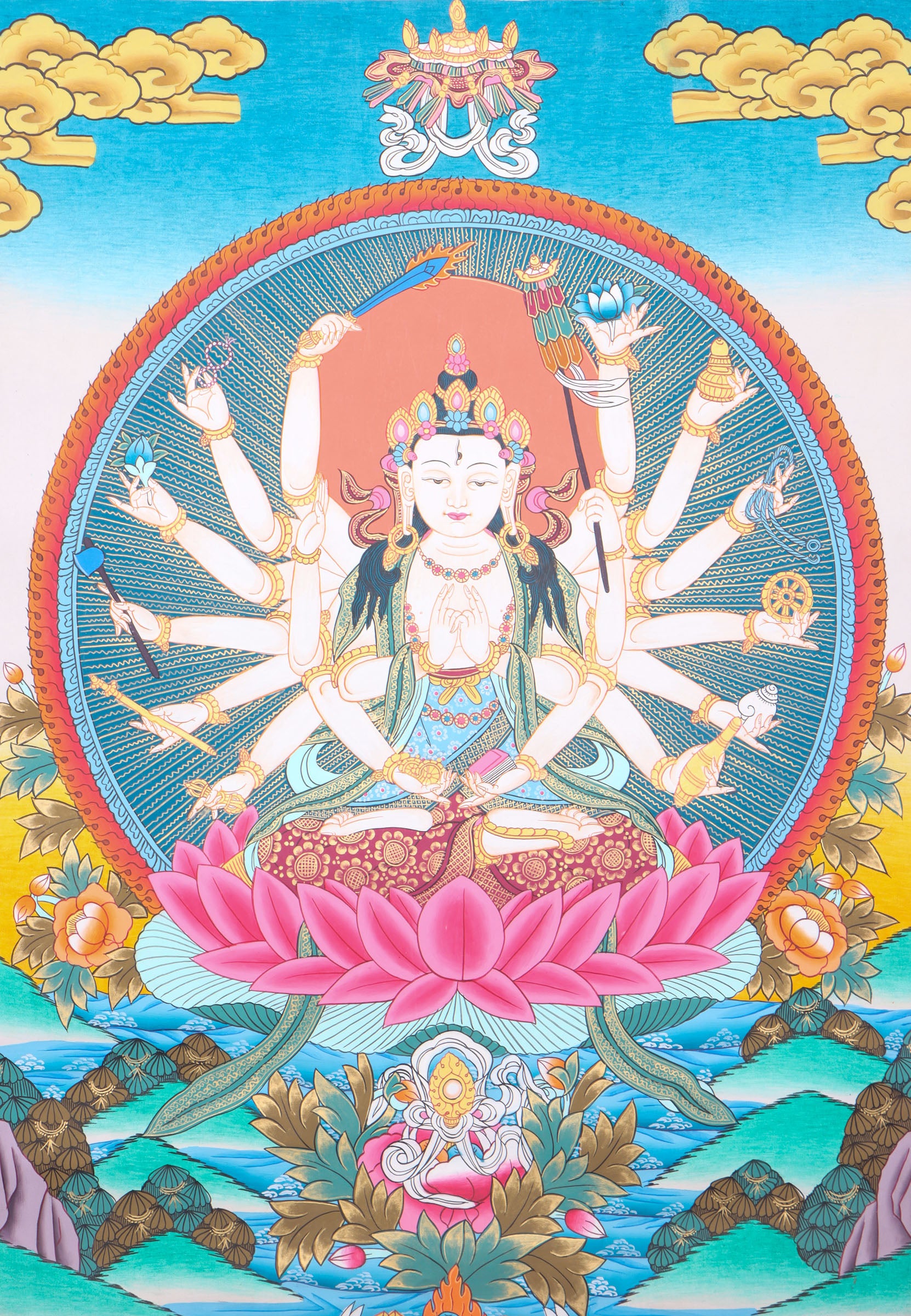 Chundi Thangka aids practitioners on their spiritual path.