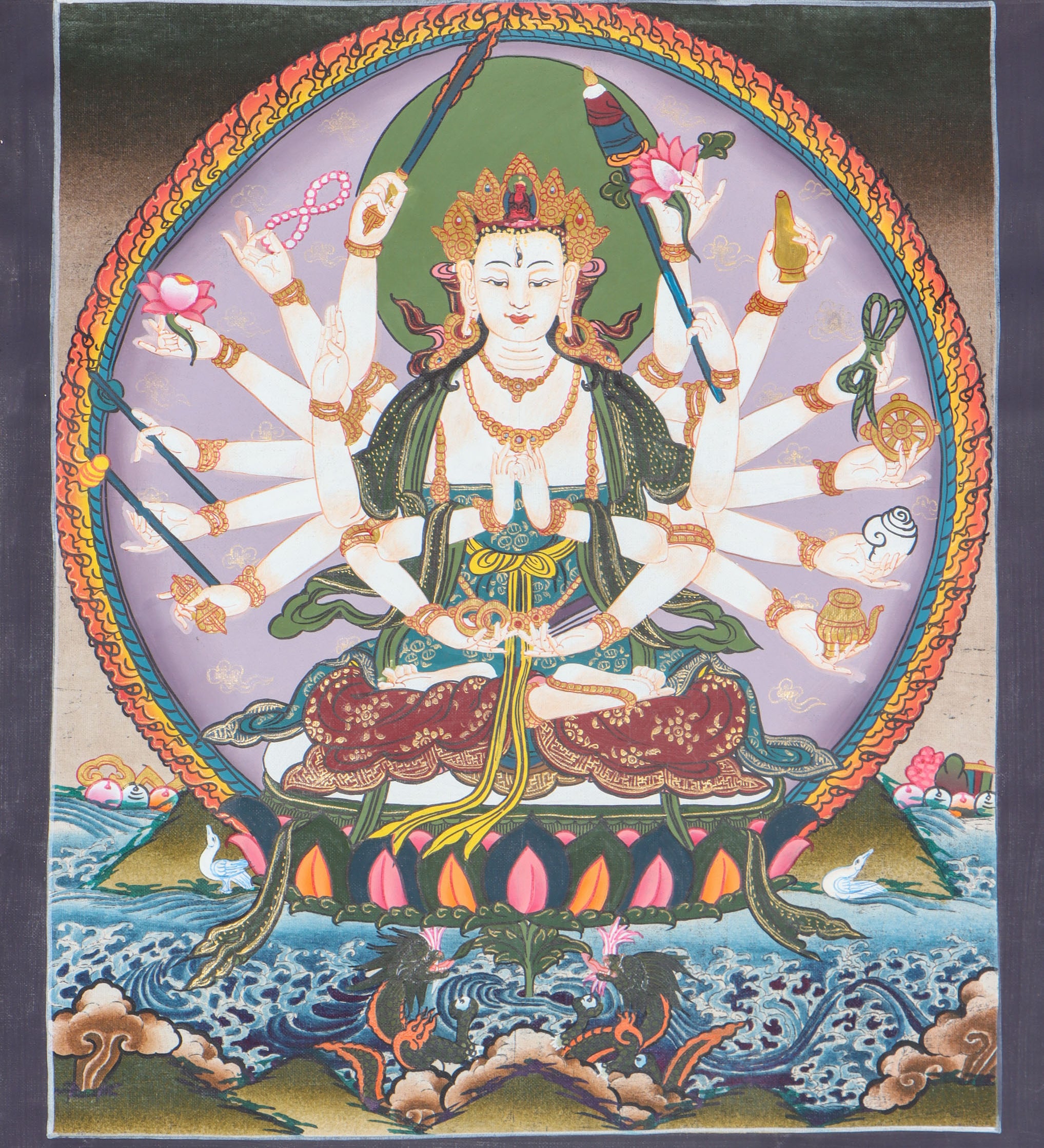 Maha cundi Thangka- Cundi is also known as Tsundri, a goddess of seventy million Buddhas.