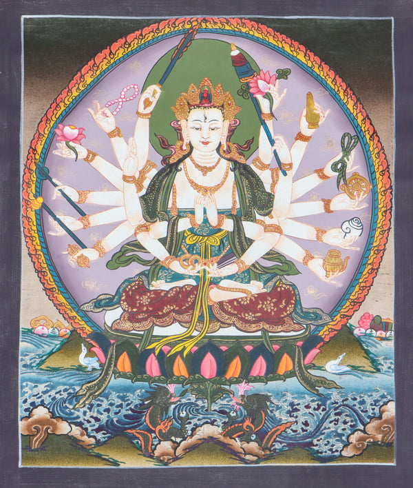 Maha cundi Thangka- Cundi is also known as Tsundri, a goddess of seventy million Buddhas.
