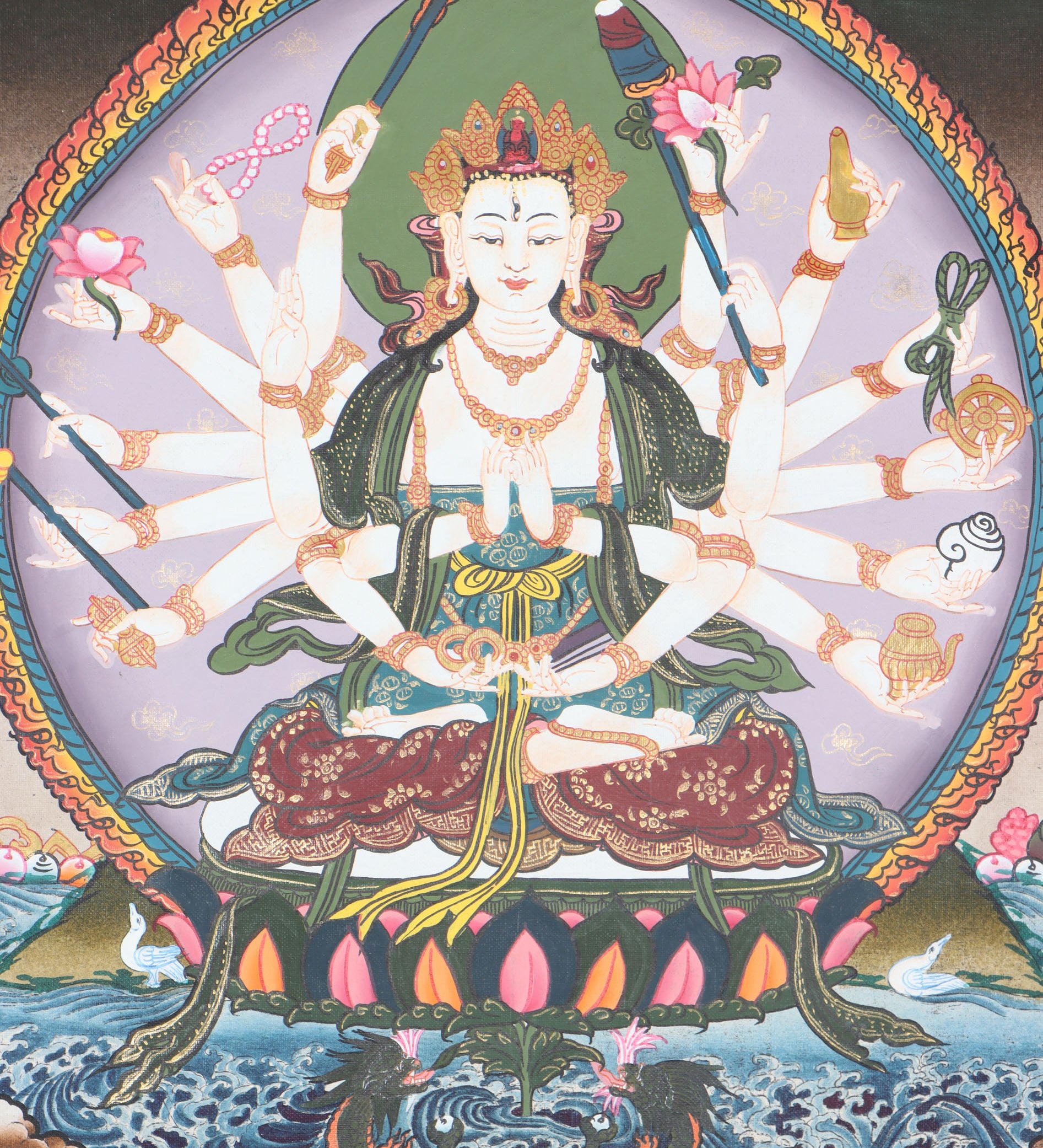 Maha cundi Thangka- Cundi is also known as Tsundri, a goddess of seventy million Buddhas.