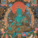 Green Tara Thangka  - Female Deity Painting