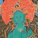 Green Tara Thangka - Female Deity Painting