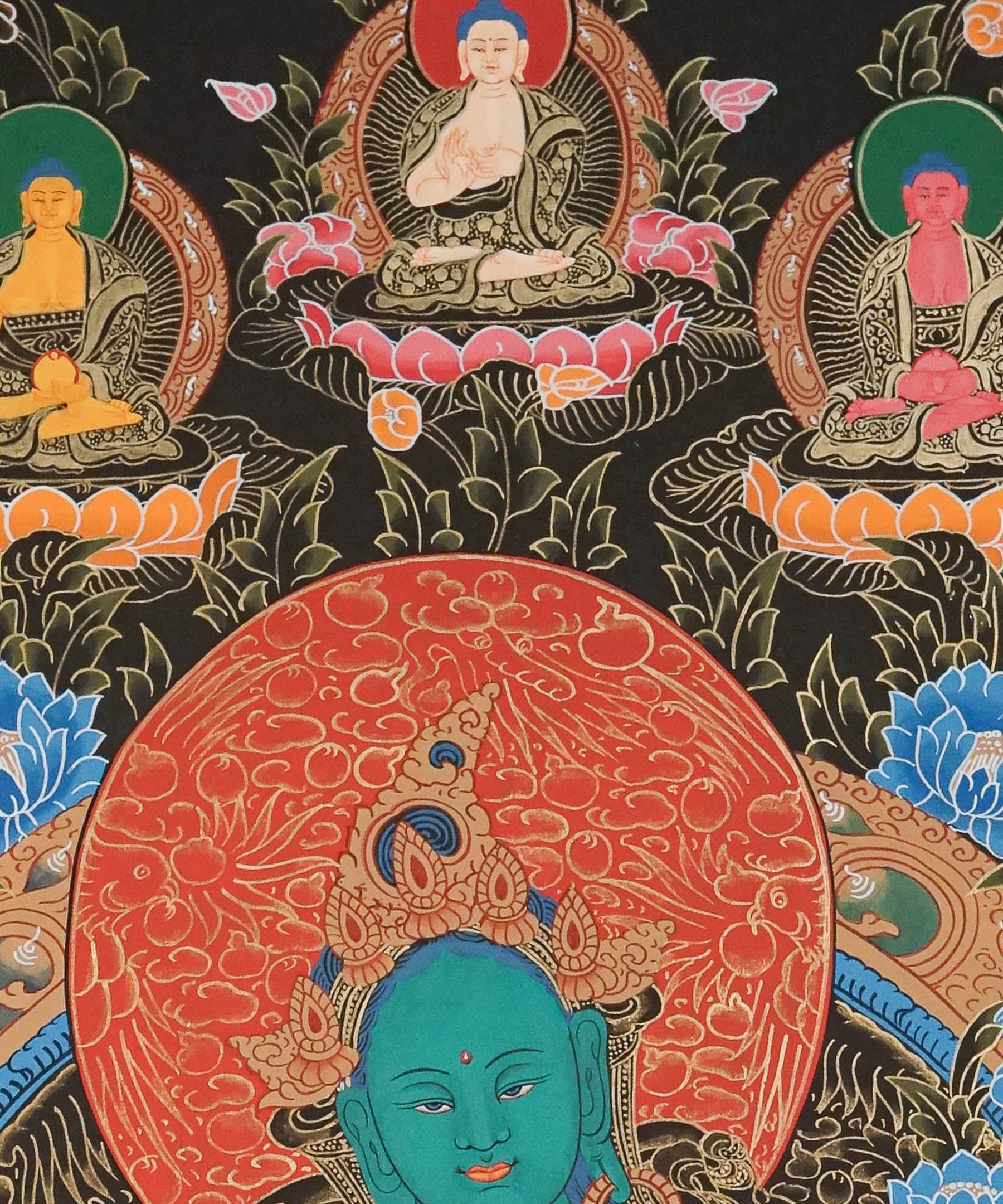Green Tara Thangka - Female Deity Painting