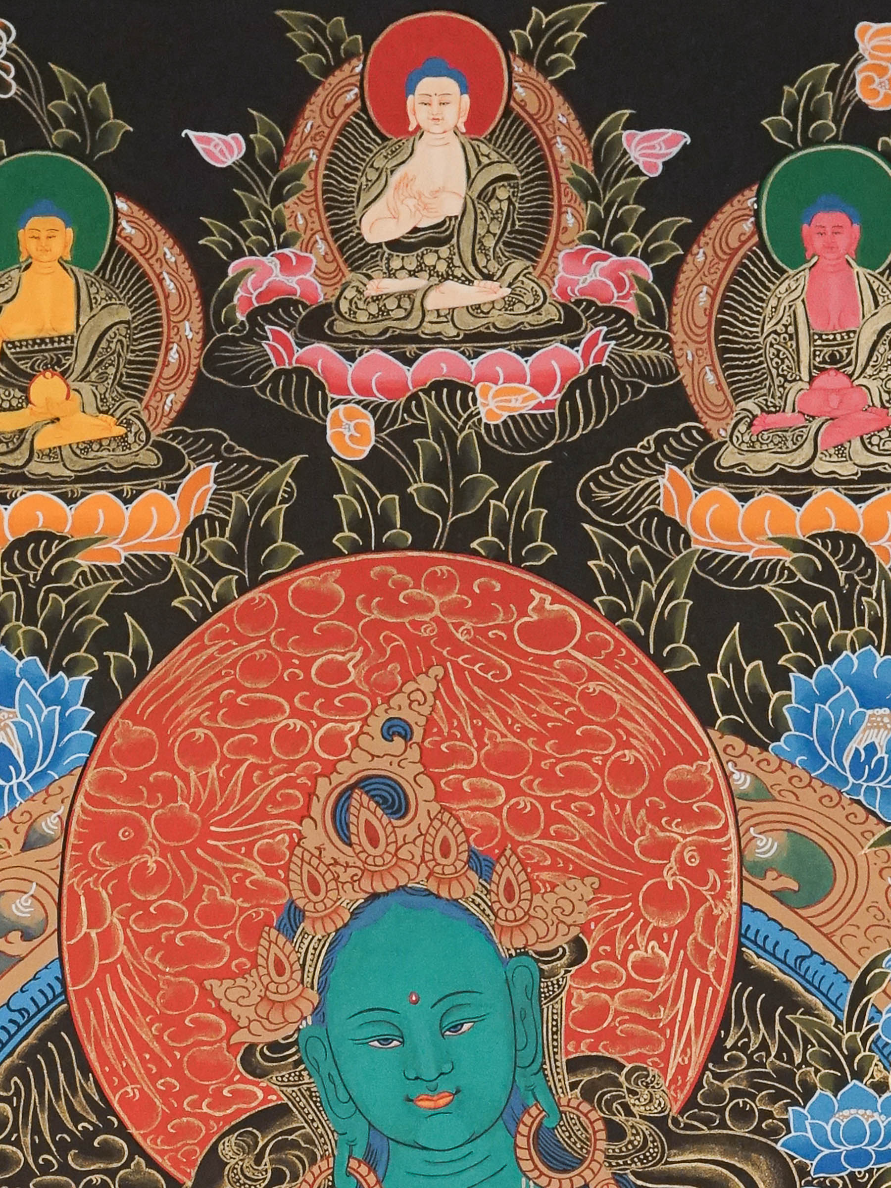 Green Tara Thangka - Female Deity Painting