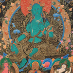 Green Tara Thangka - Female Deity Painting