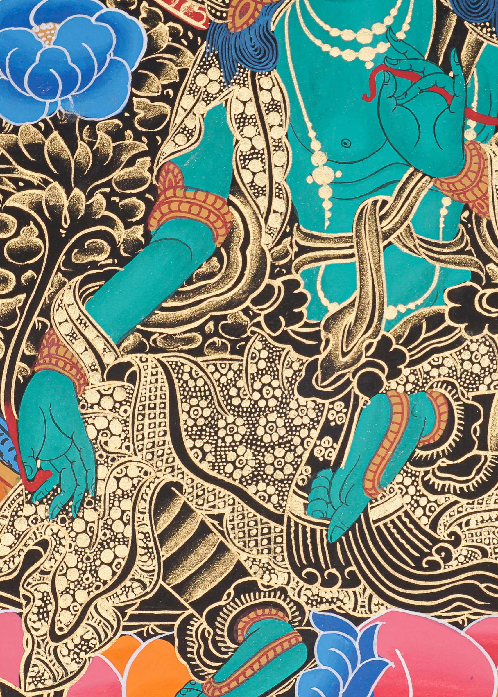 Green Tara Thangka for prayer and meditation.