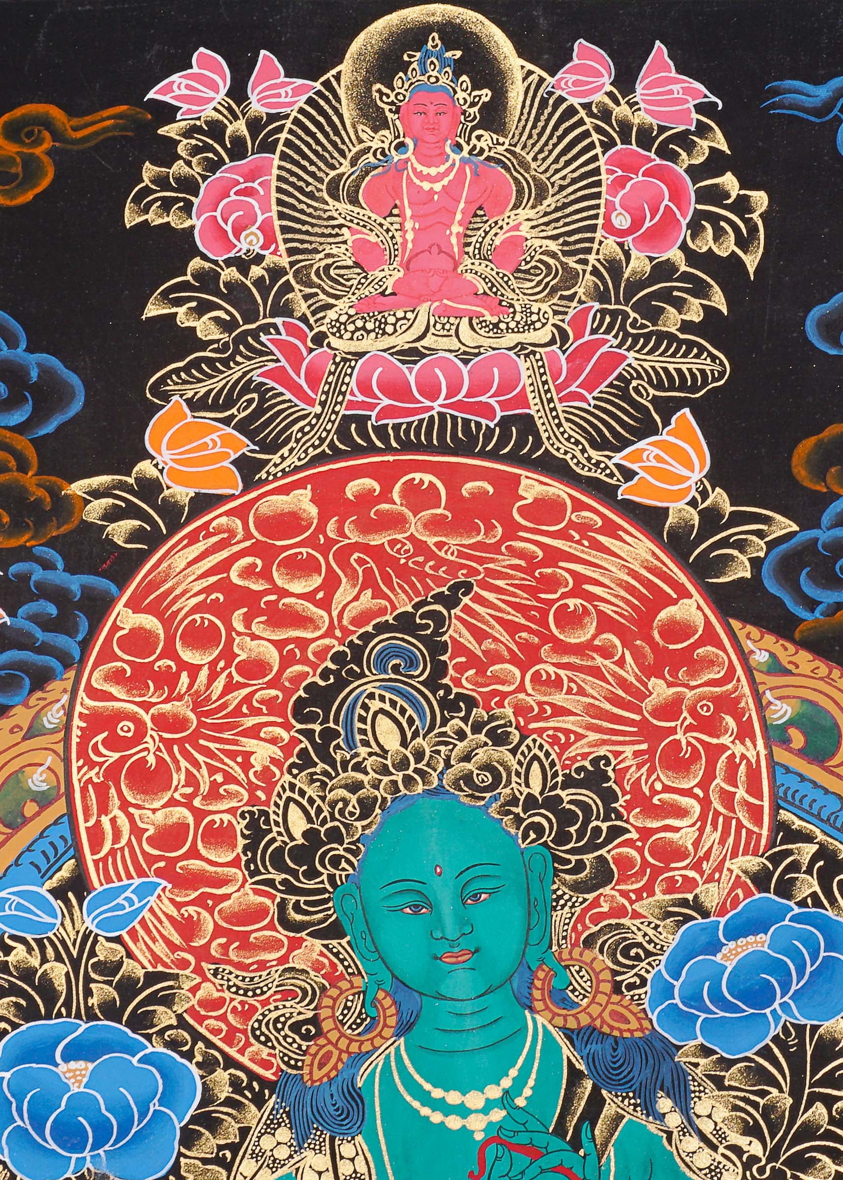 Green Tara Thangka for prayer and meditation.