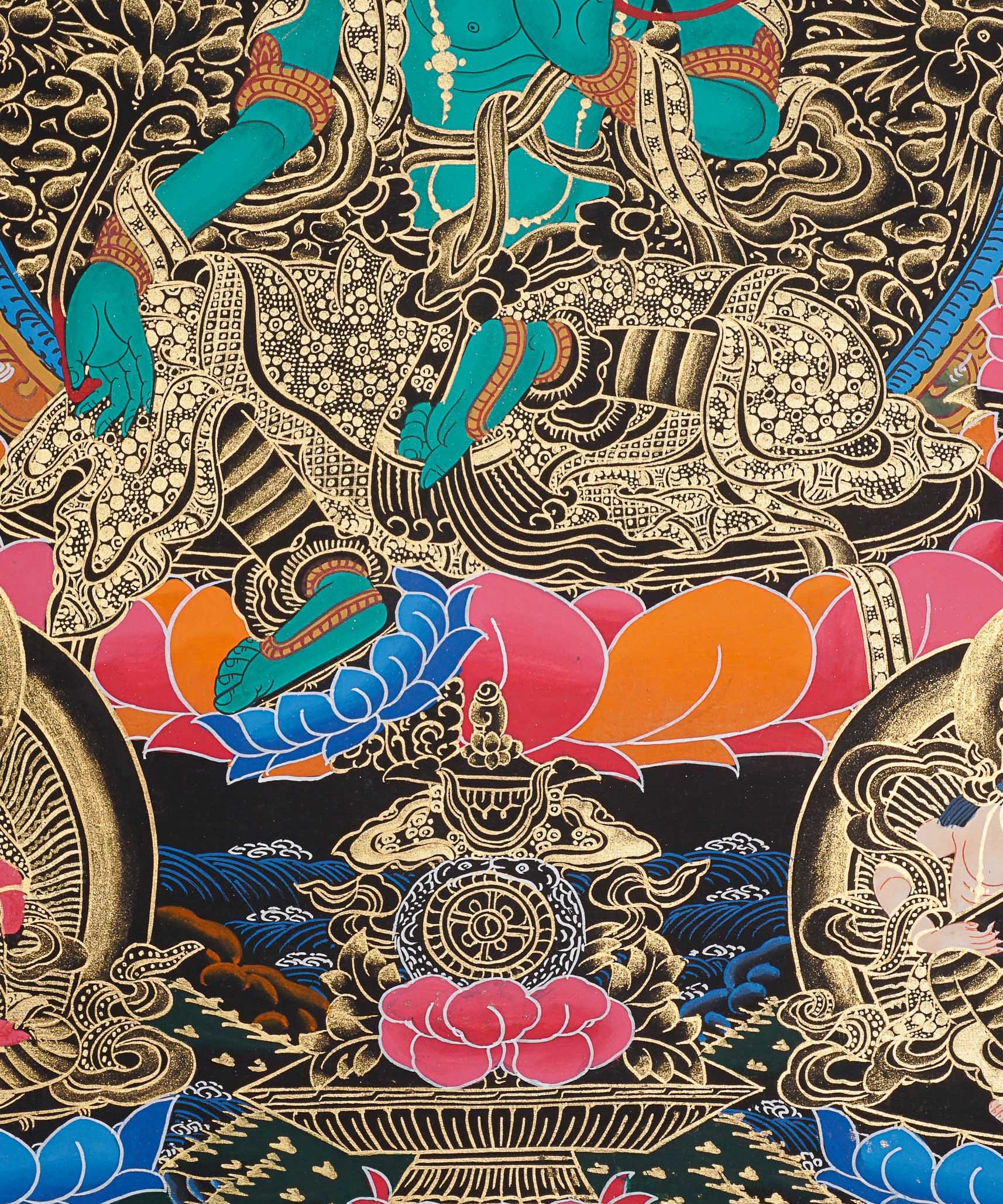 Green Tara Thangka for prayer and meditation.