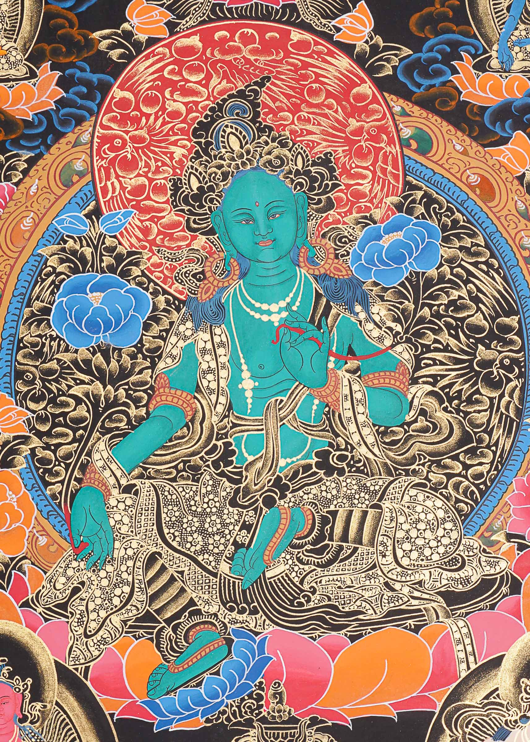 Green Tara Thangka for prayer and meditation.