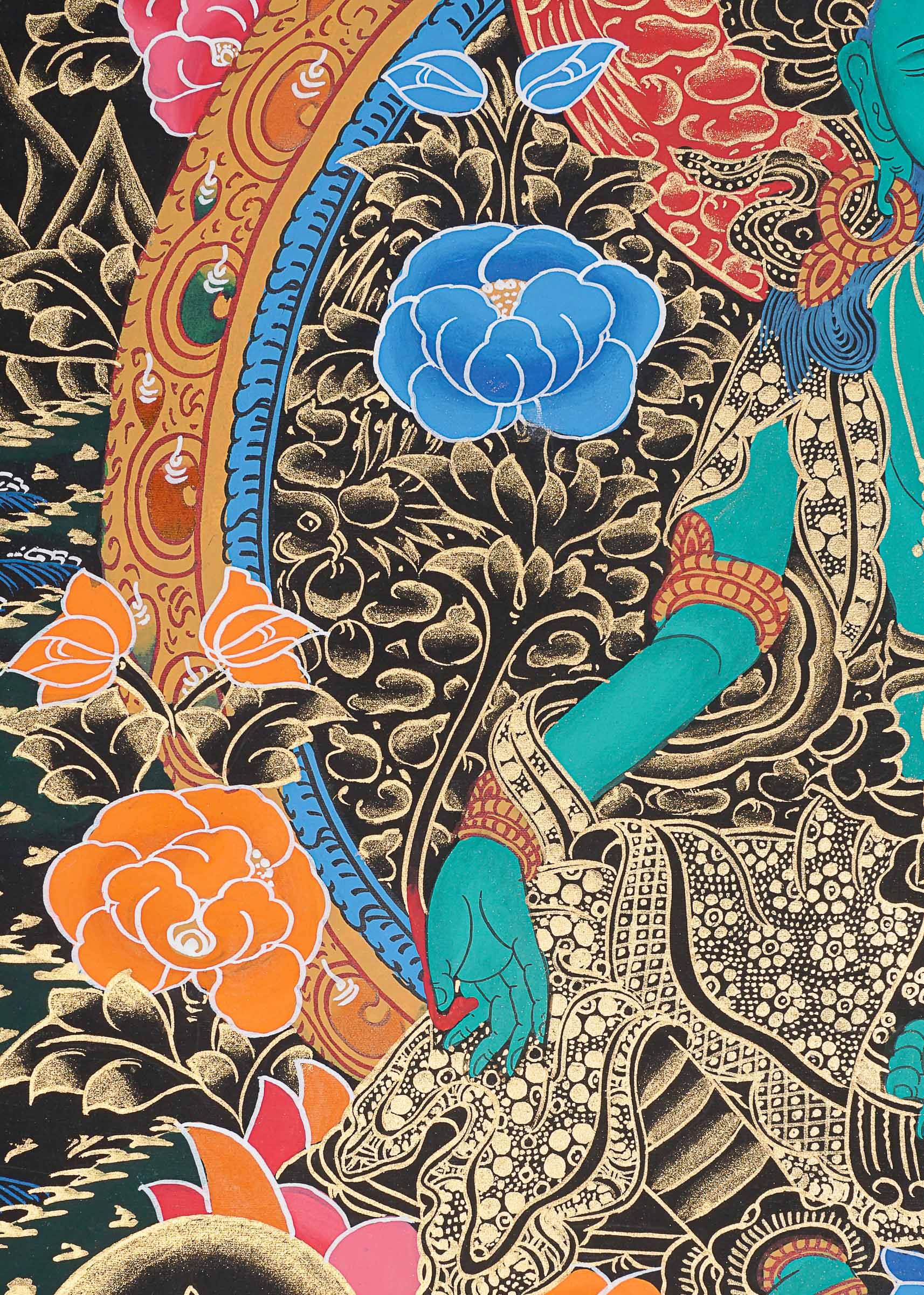 Green Tara Thangka for prayer and meditation.