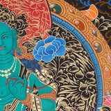 Green Tara Thangka for prayer and meditation.