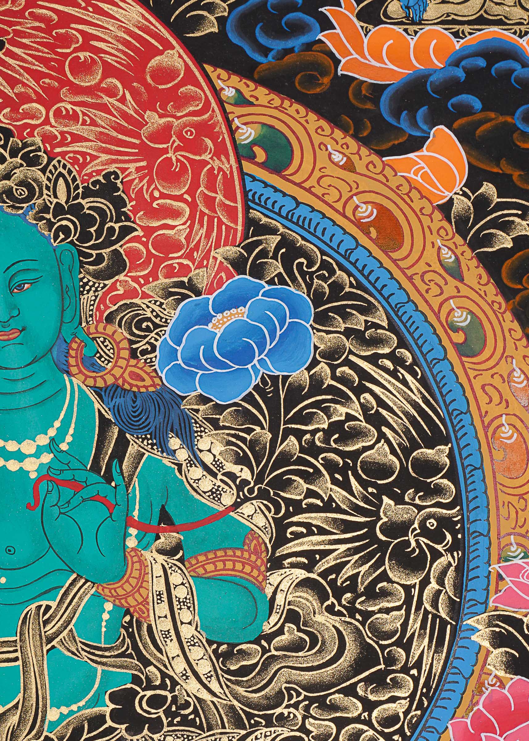 Green Tara Thangka for prayer and meditation.
