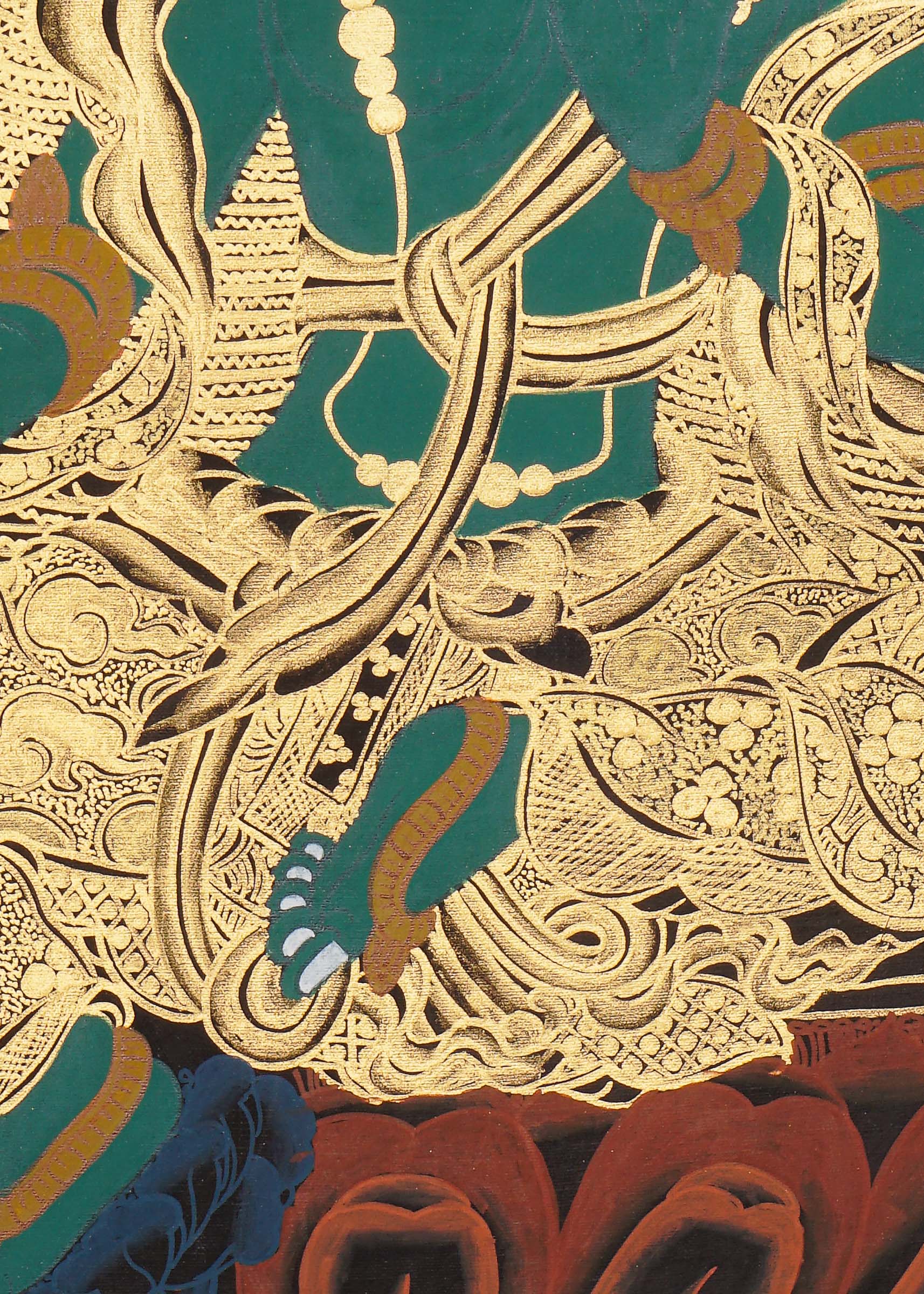 Green Tara Thangka Painting - Tibetan Art