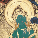 Green Tara Thangka Painting - Tibetan Art