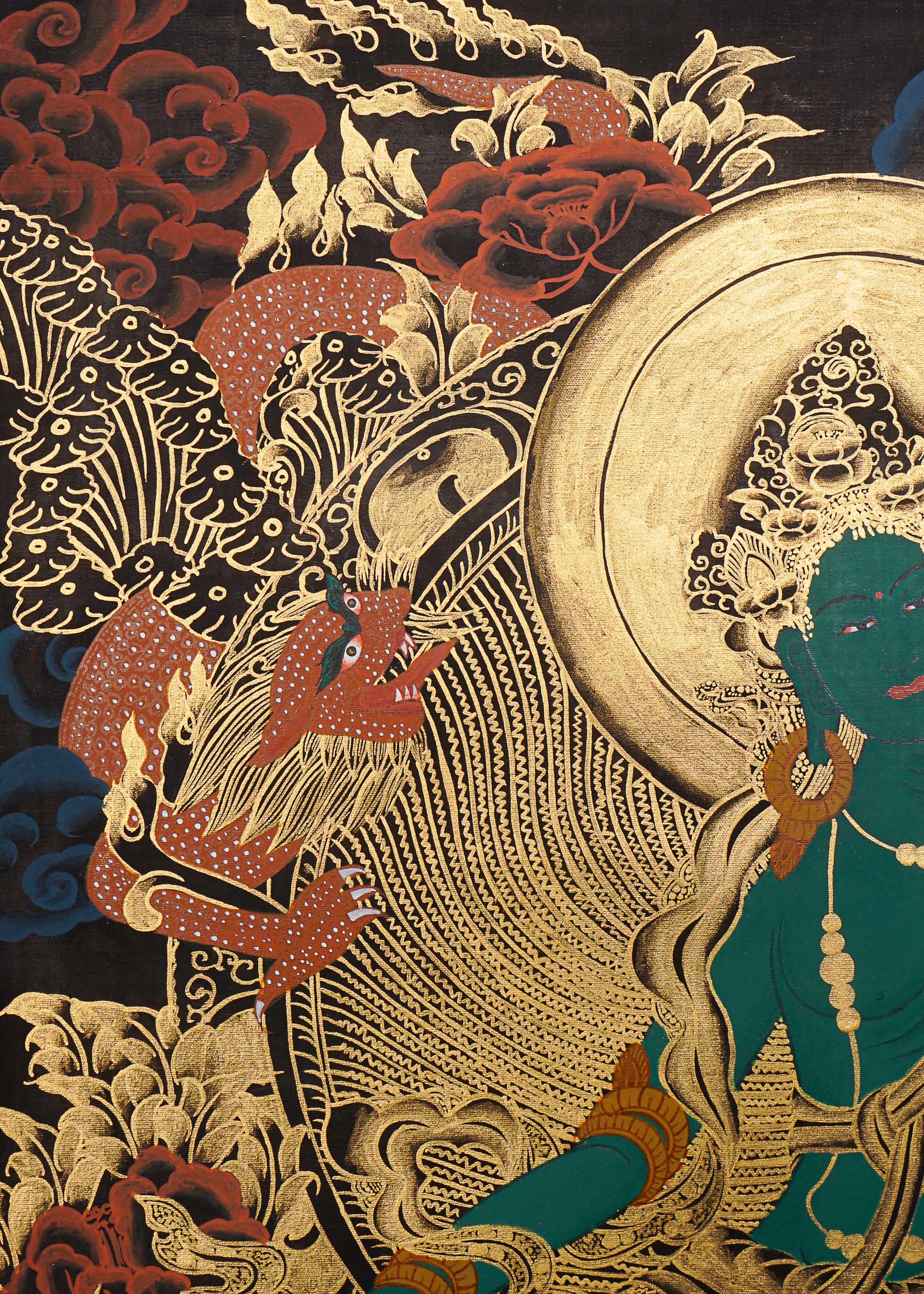 Green Tara Thangka Painting - Tibetan Art