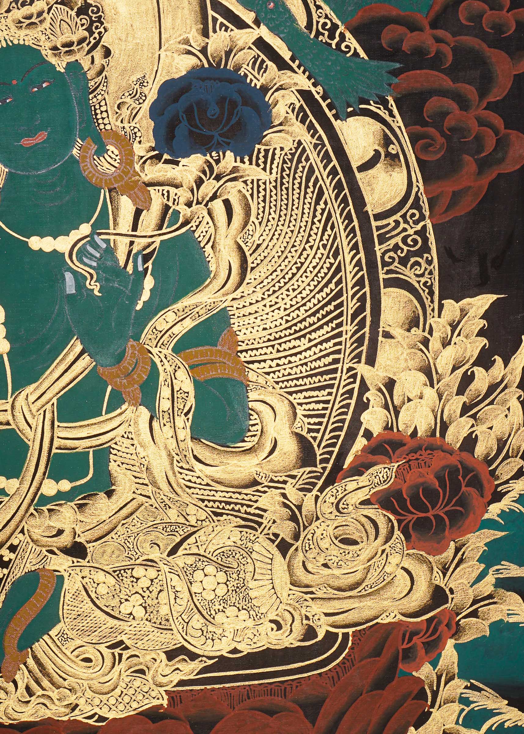 Green Tara Thangka Painting - Tibetan Art