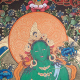 Green Tara Thangka - Handpainted art