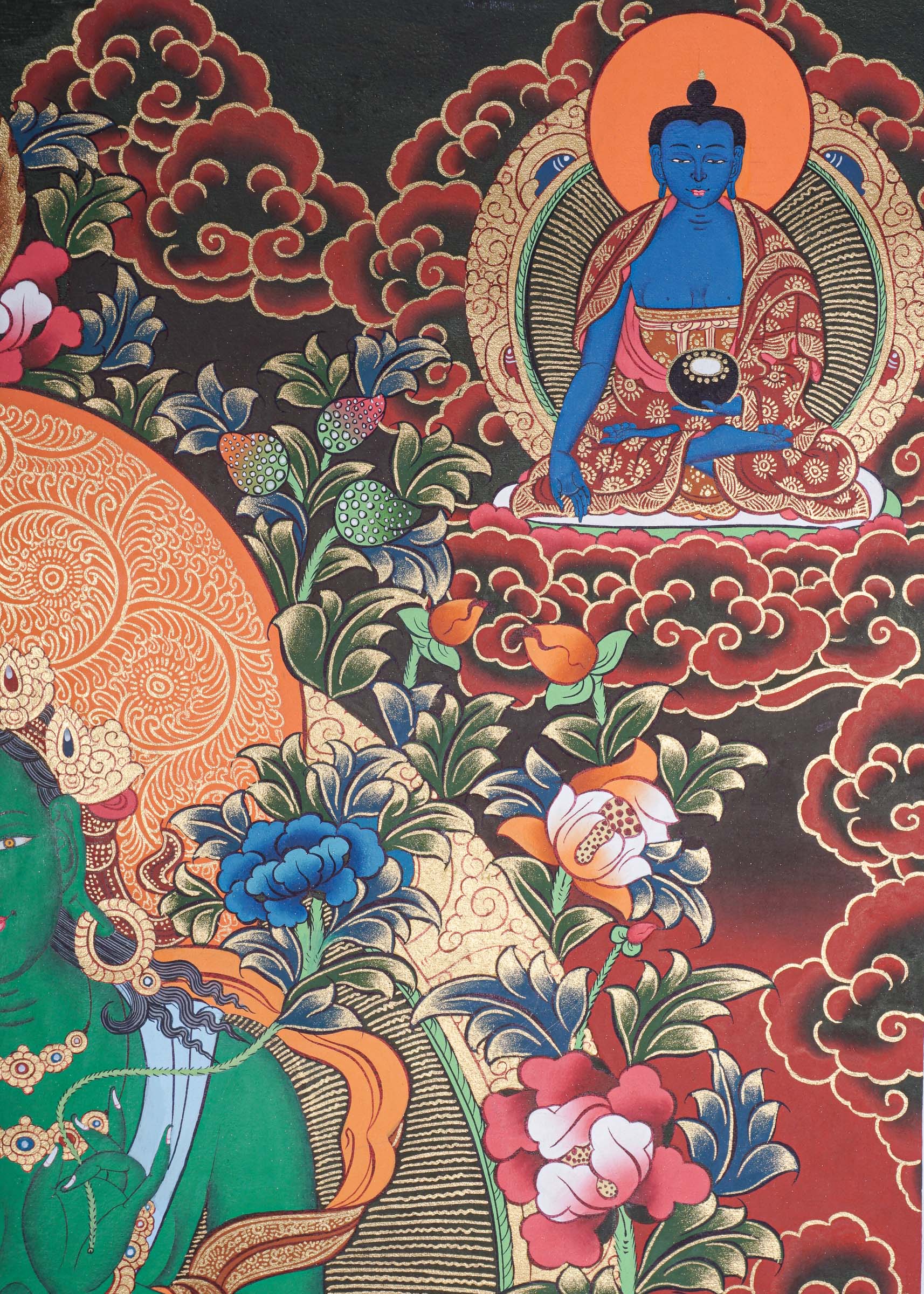 Green Tara Thangka - Handpainted art