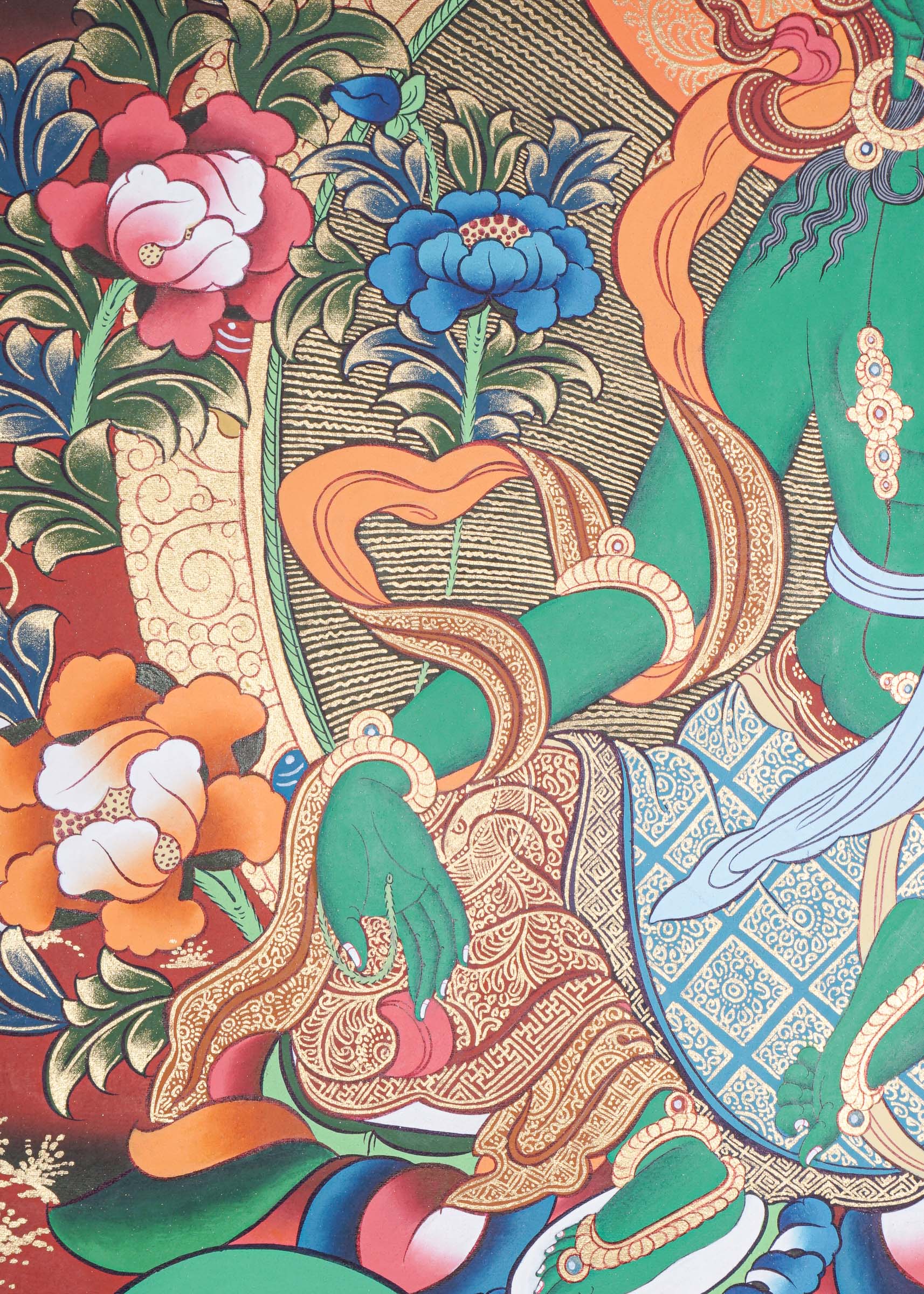 Green Tara Thangka - Handpainted art