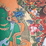 Green Tara Thangka - Handpainted art