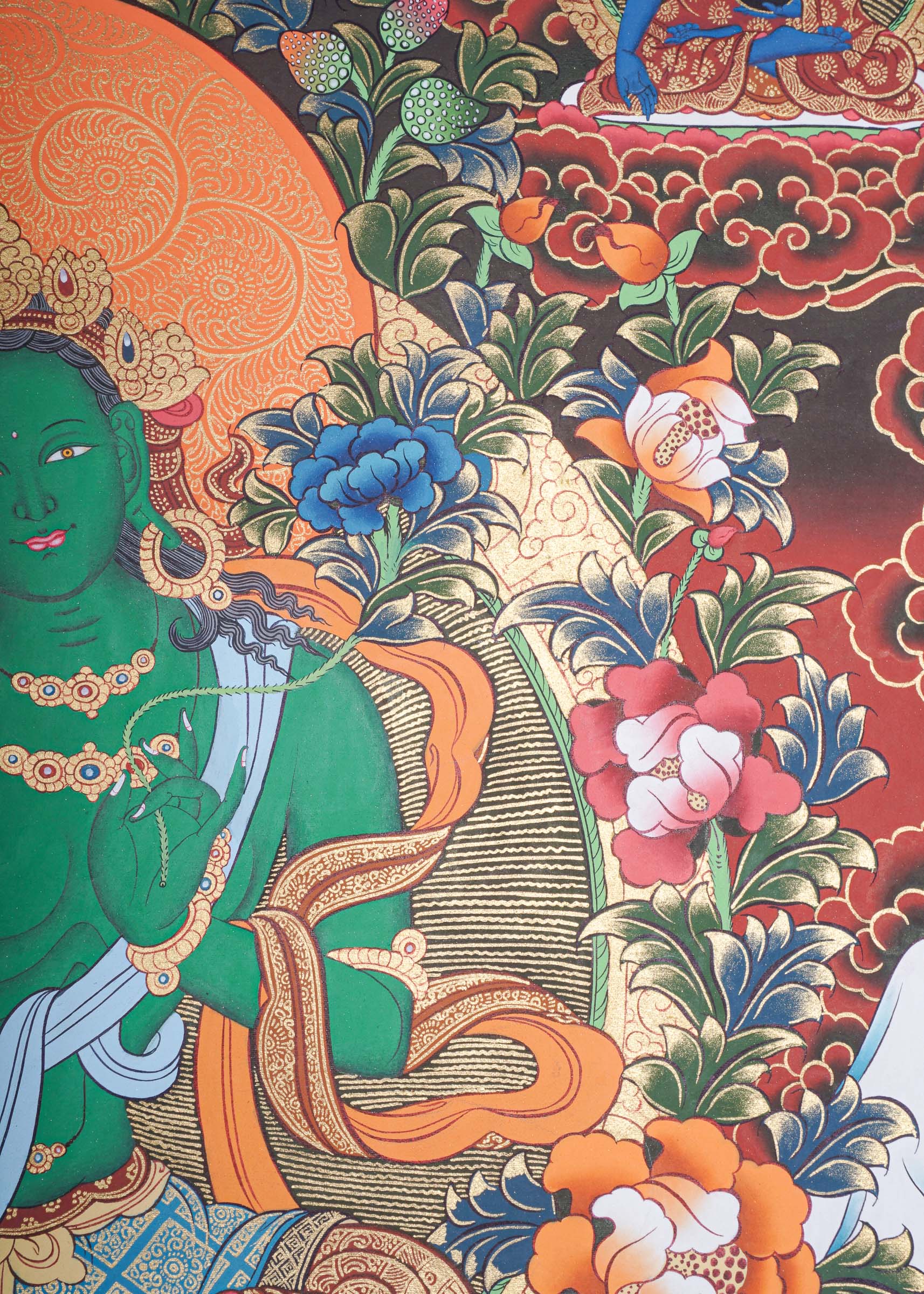 Green Tara Thangka - Handpainted art