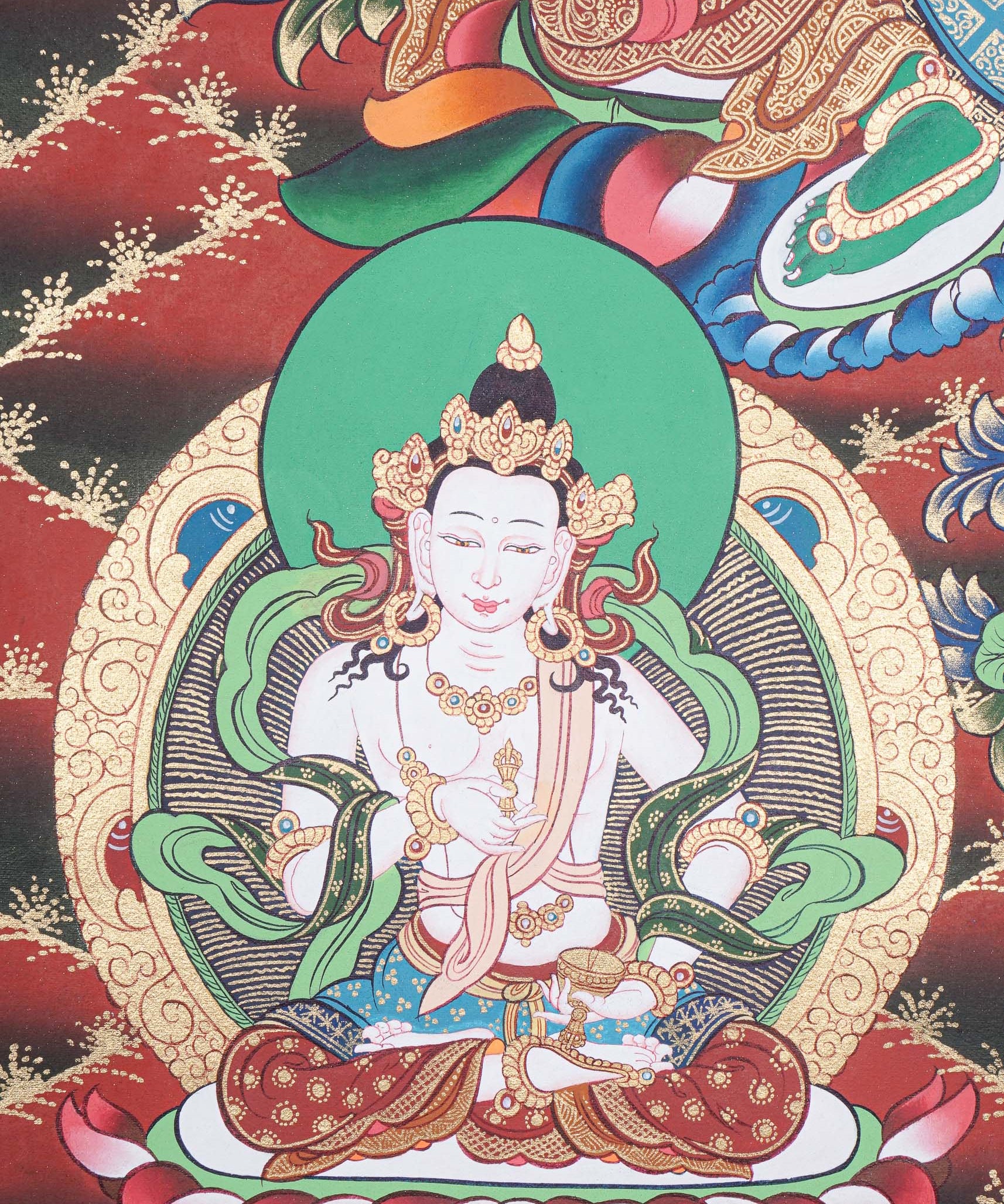Green Tara Thangka - Handpainted art