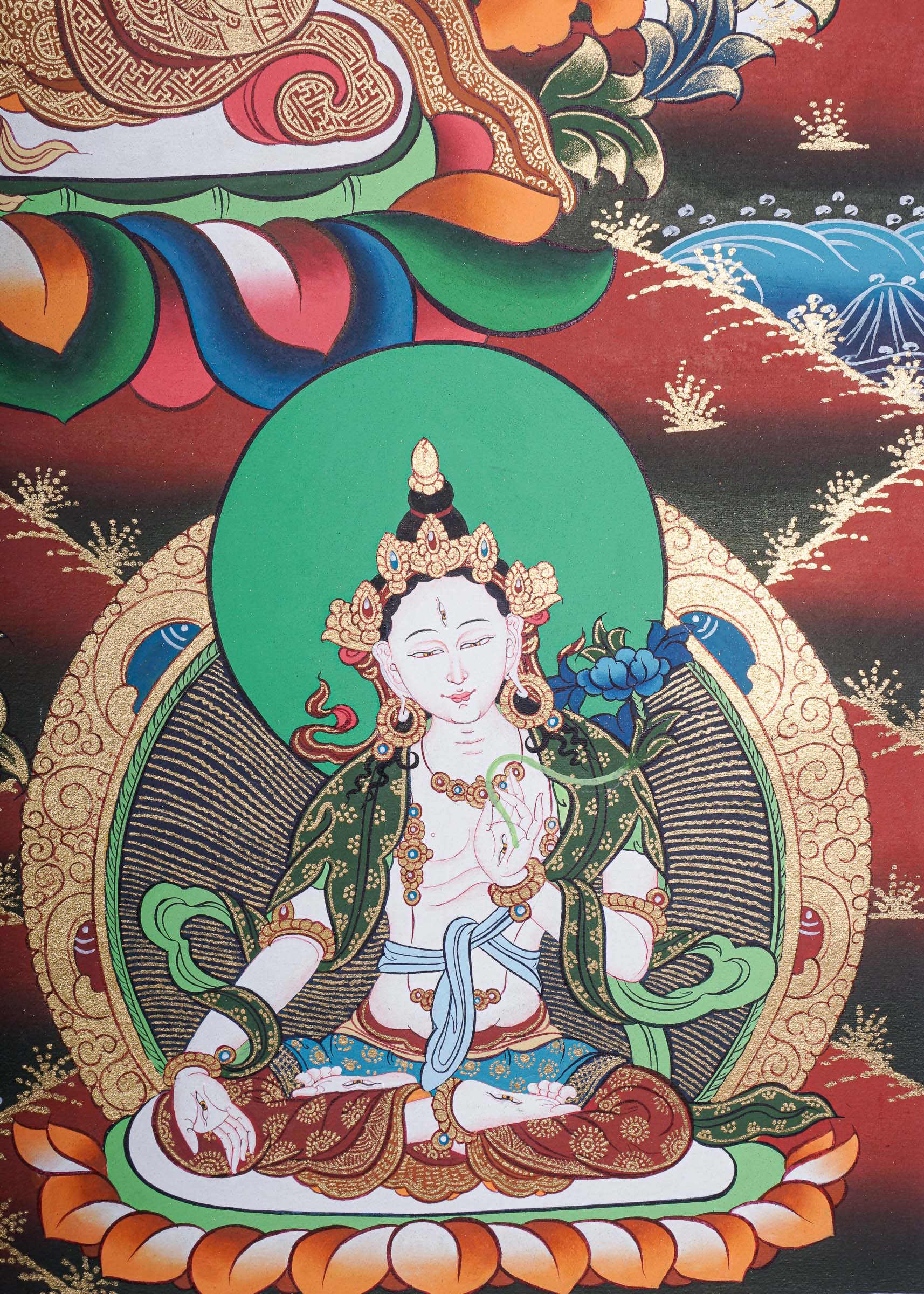 Green Tara Thangka - Handpainted art