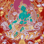Green Tara Thangka - Best handpainted thangka painting - HimalayasShop