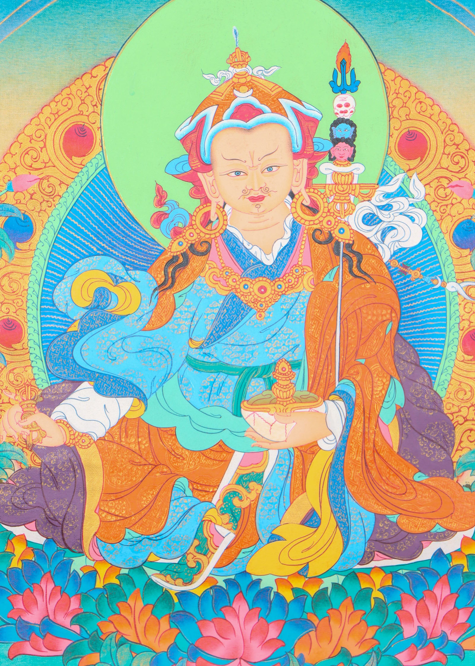 Guru Rinpoche Thangka for spirituality and meditation.