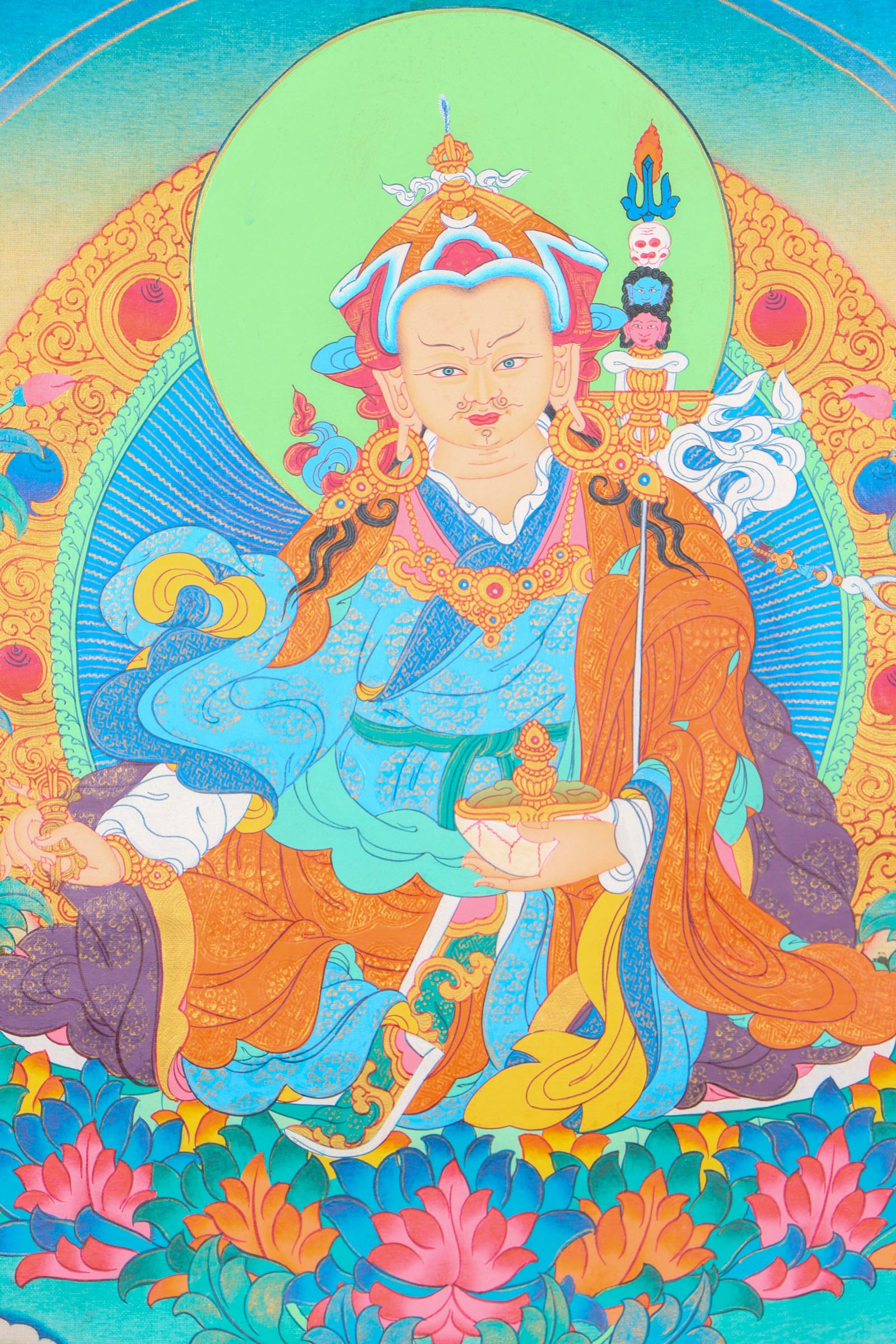 Guru Rinpoche Thangka for spirituality and meditation.