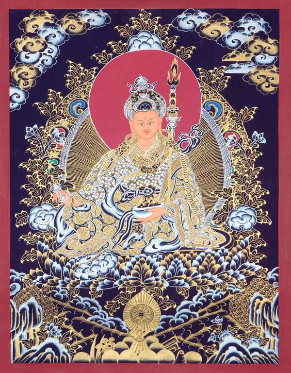 Guru Rinpoche Thangka for meditation and prayer .