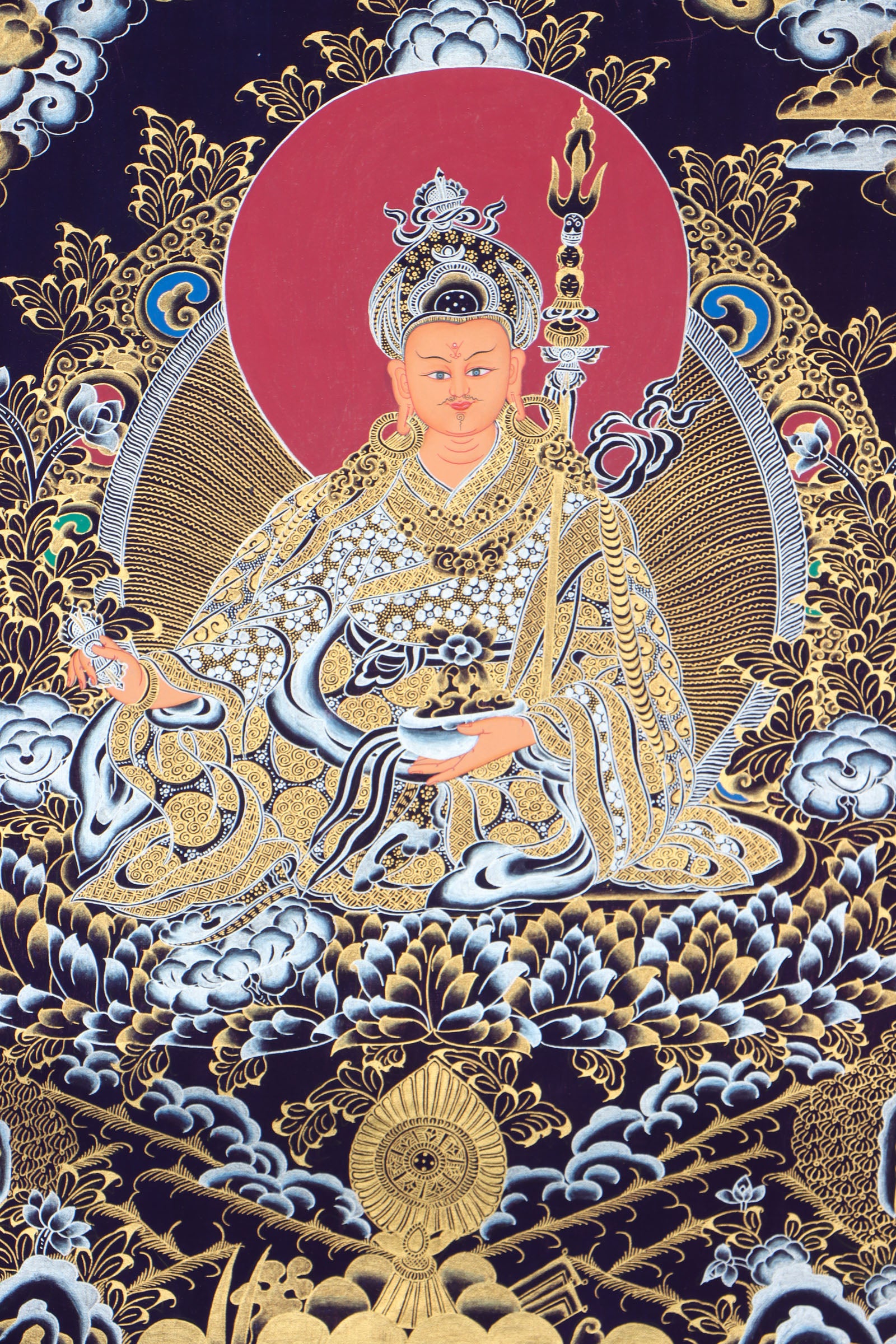 Guru Rinpoche Thangka for meditation and prayer .