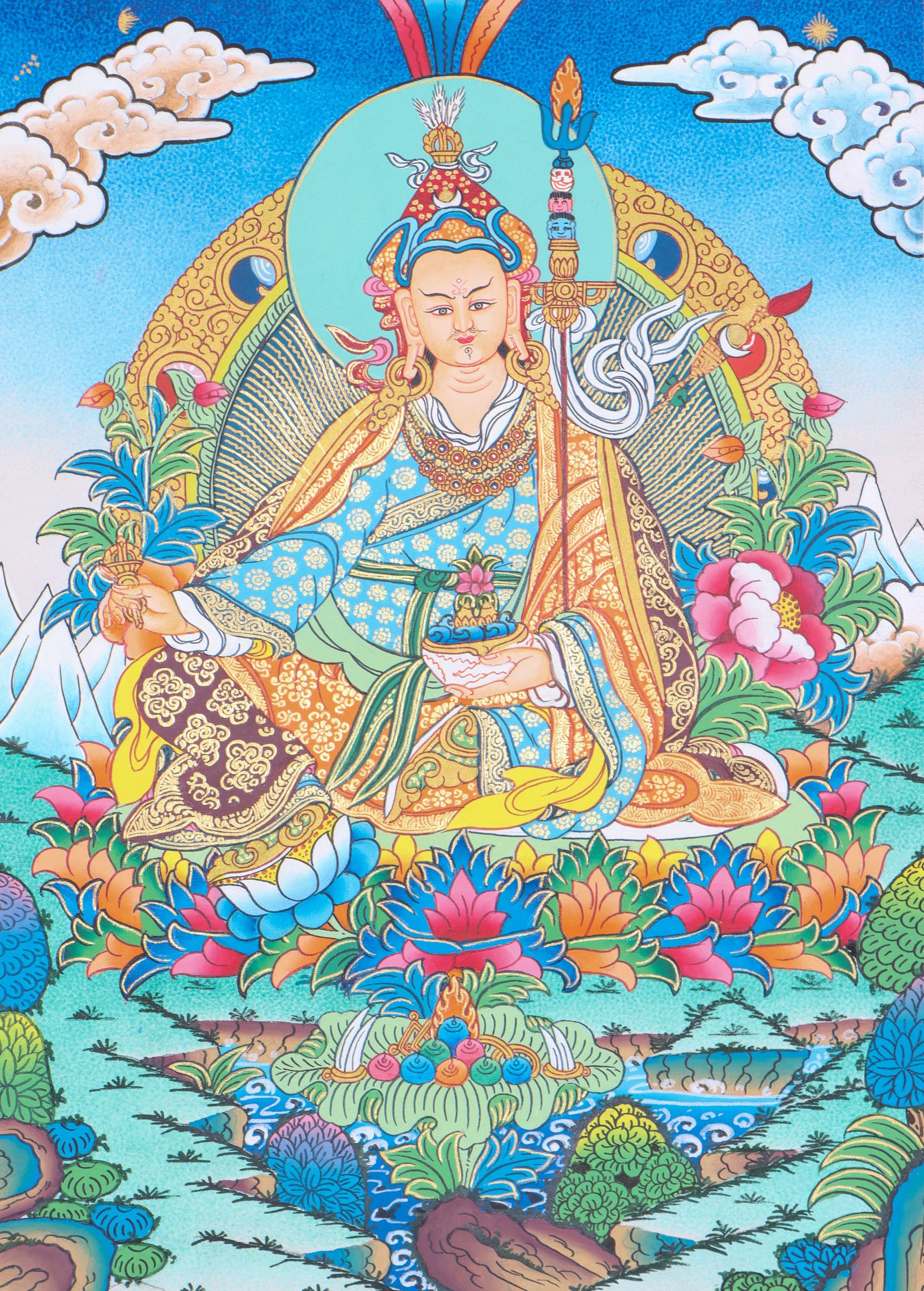 Guru thangka painting is a beautiful work of art that depicts knowledge, spirituality, and divinity. 