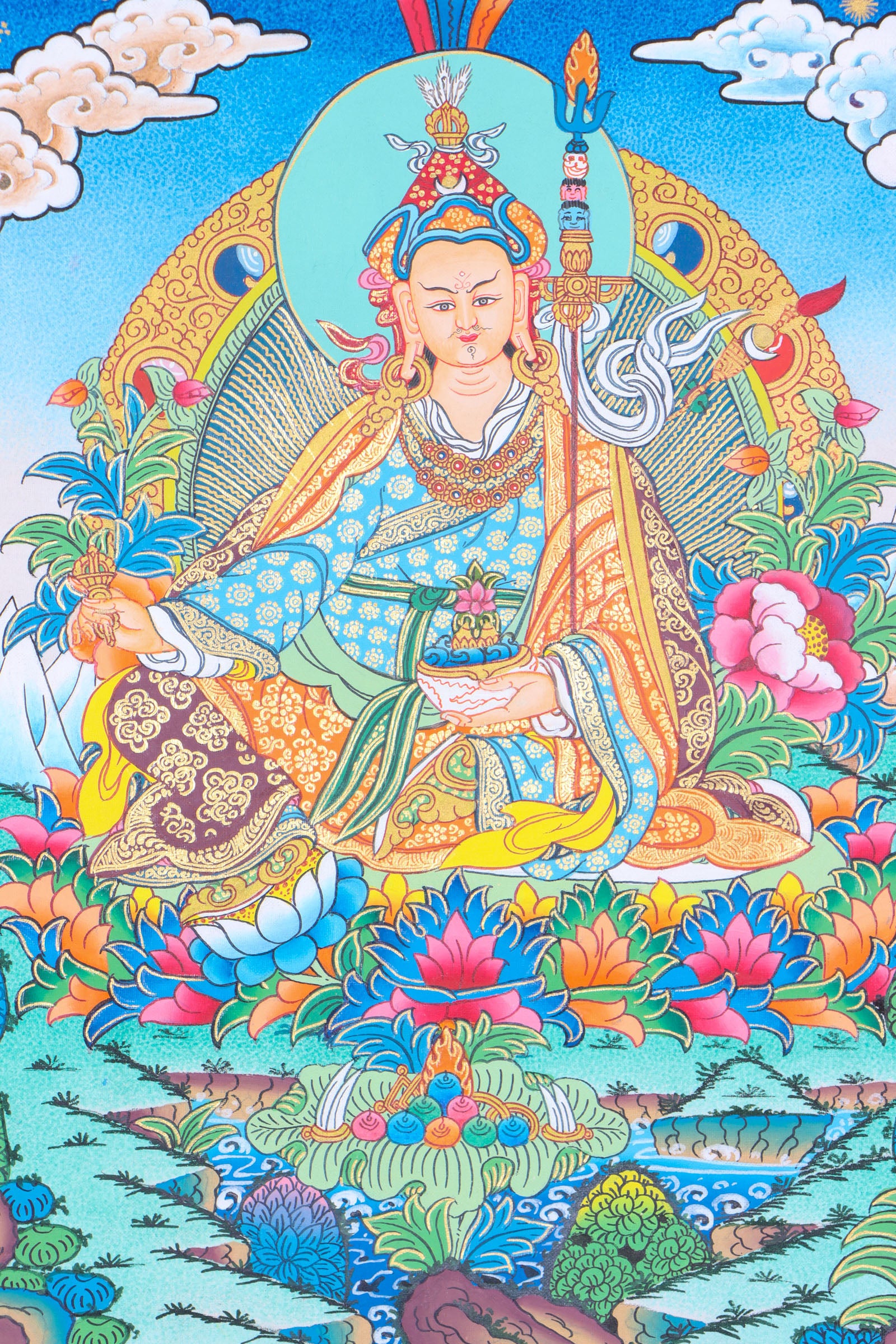 Guru thangka painting is a beautiful work of art that depicts knowledge, spirituality, and divinity. 