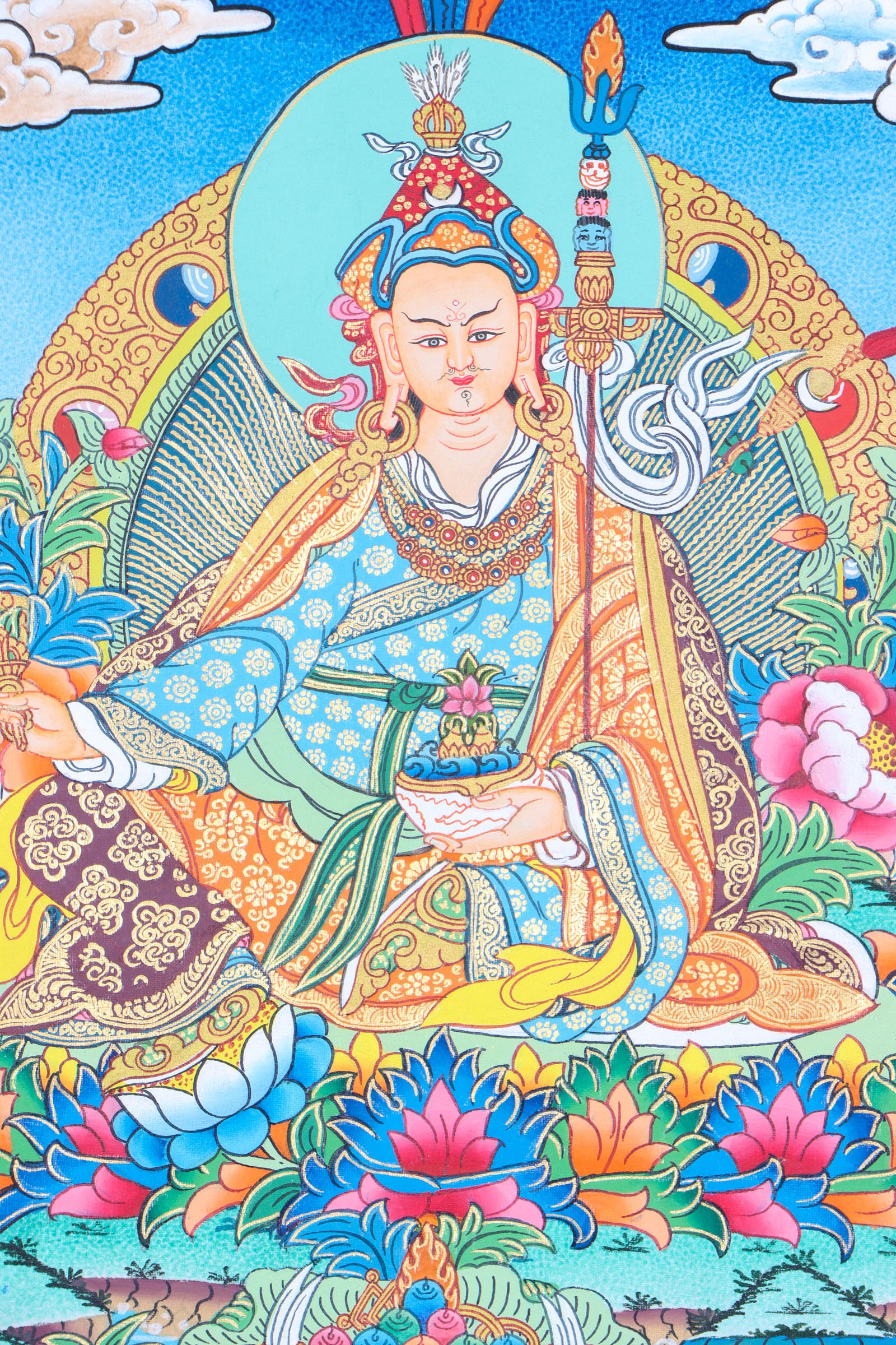 Guru thangka painting is a beautiful work of art that depicts knowledge, spirituality, and divinity. 